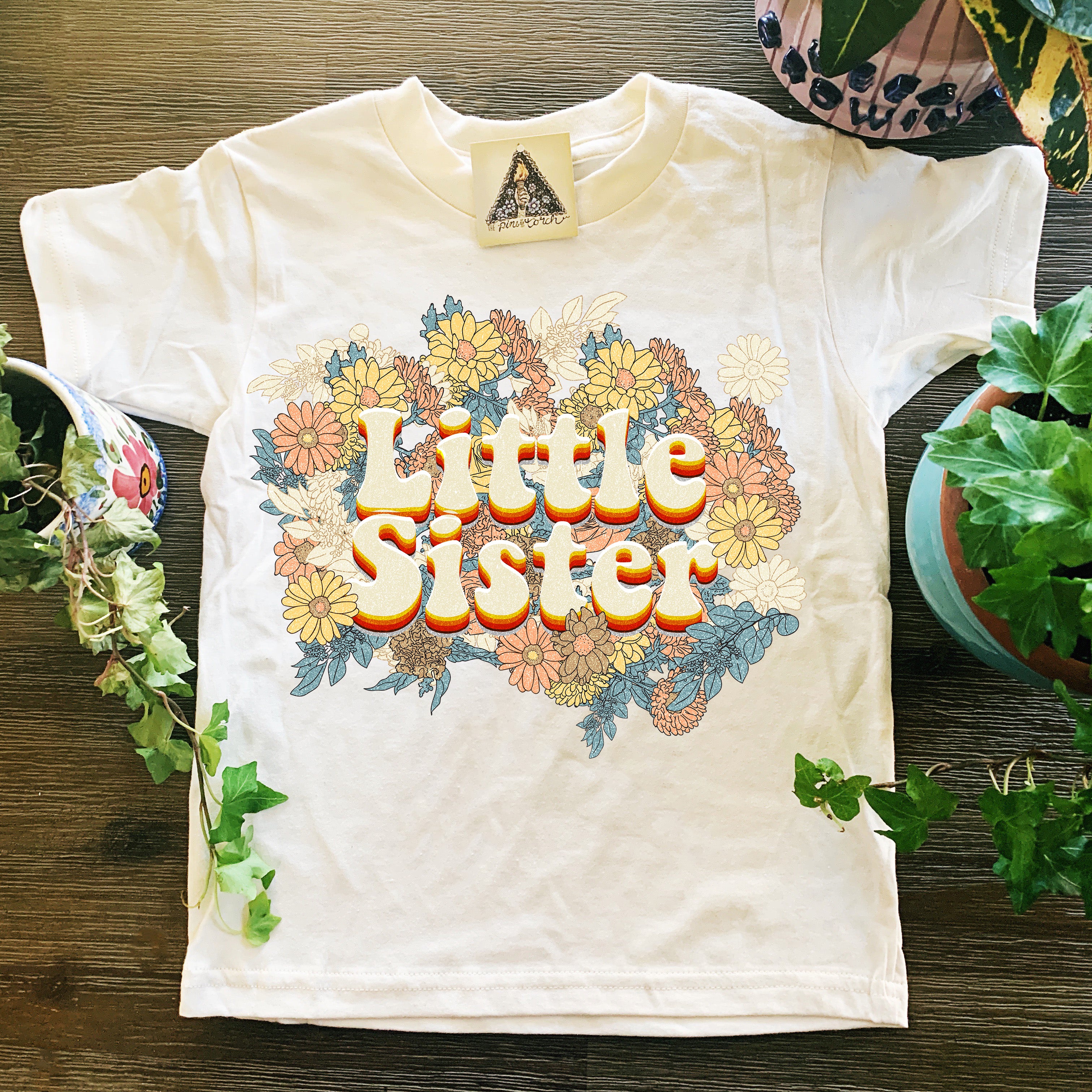 « LITTLE SISTER RETRO FLORAL » BODYSUIT