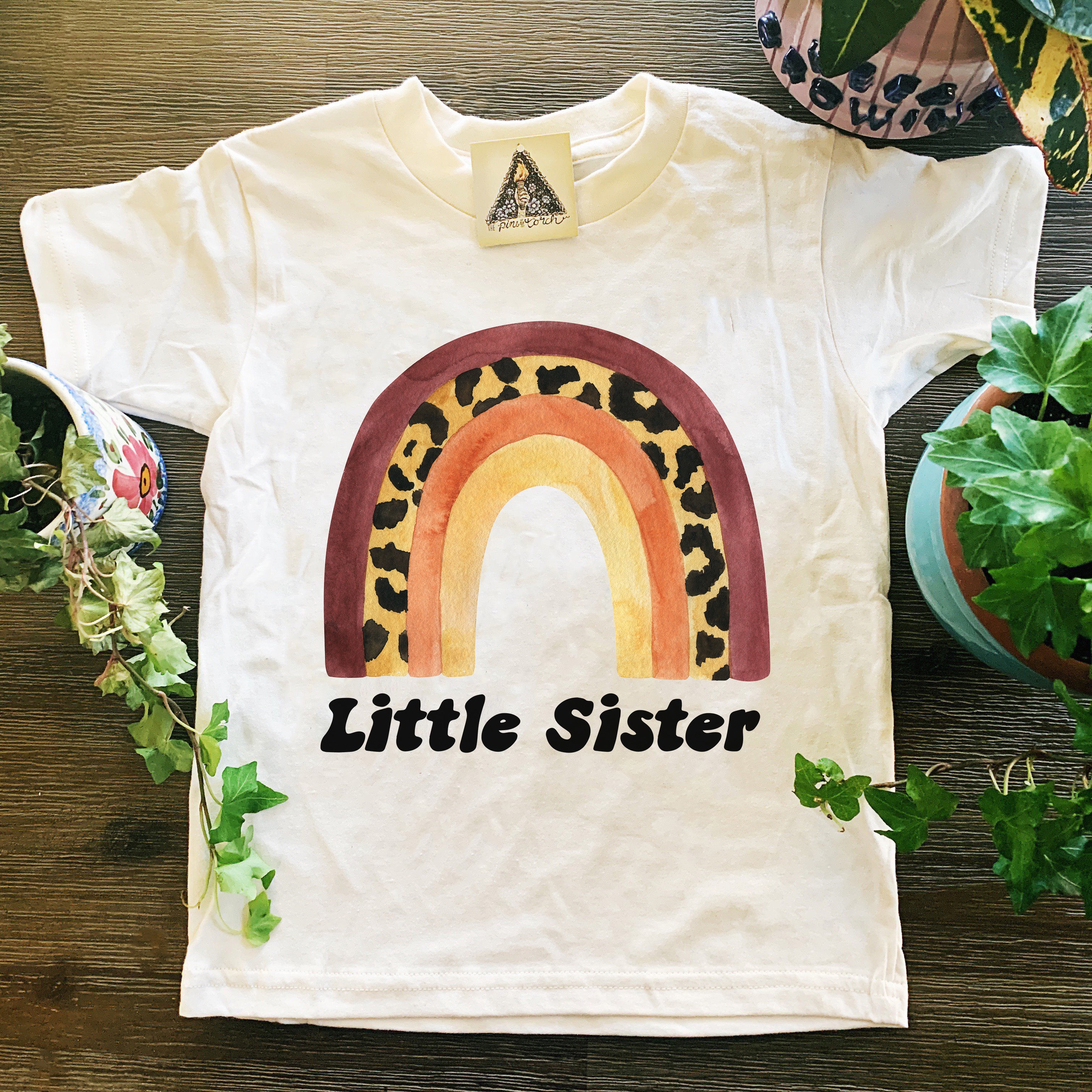 « LITTLE SISTER LEOPARD RAINBOW » KID'S TEE