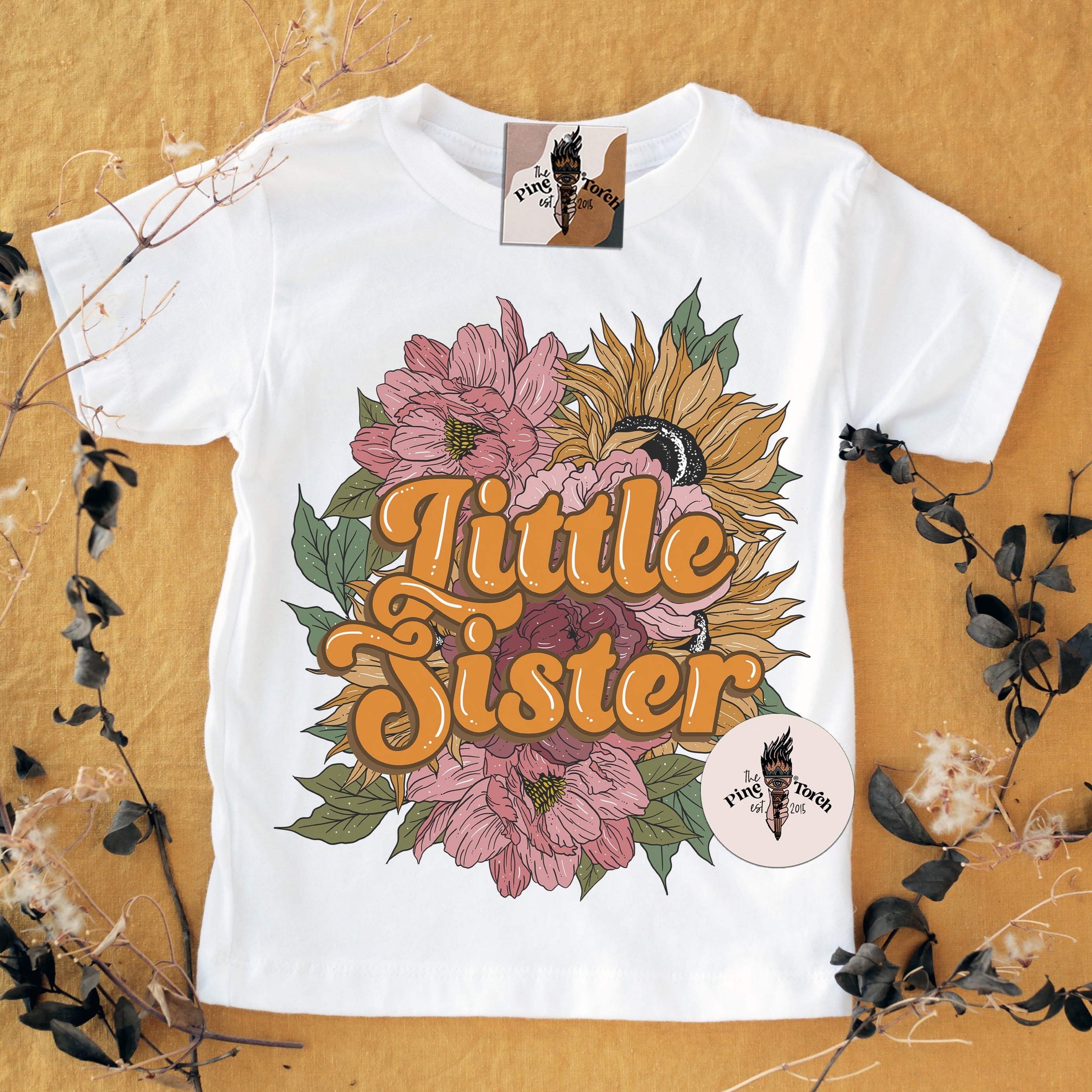 « LITTLE SISTER MOODY FLORAL » KID'S TEE