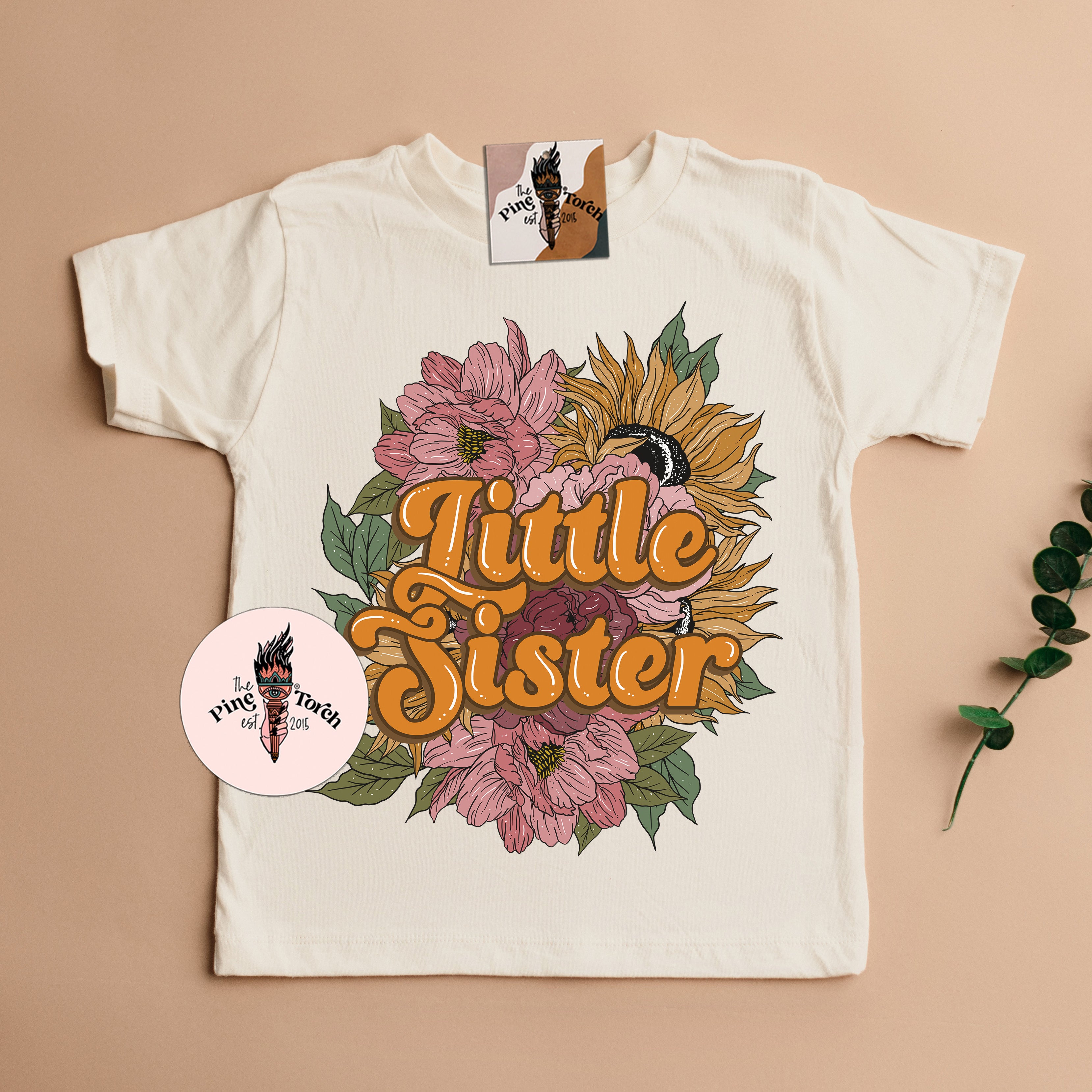 « LITTLE SISTER MOODY FLORAL » KID'S TEE