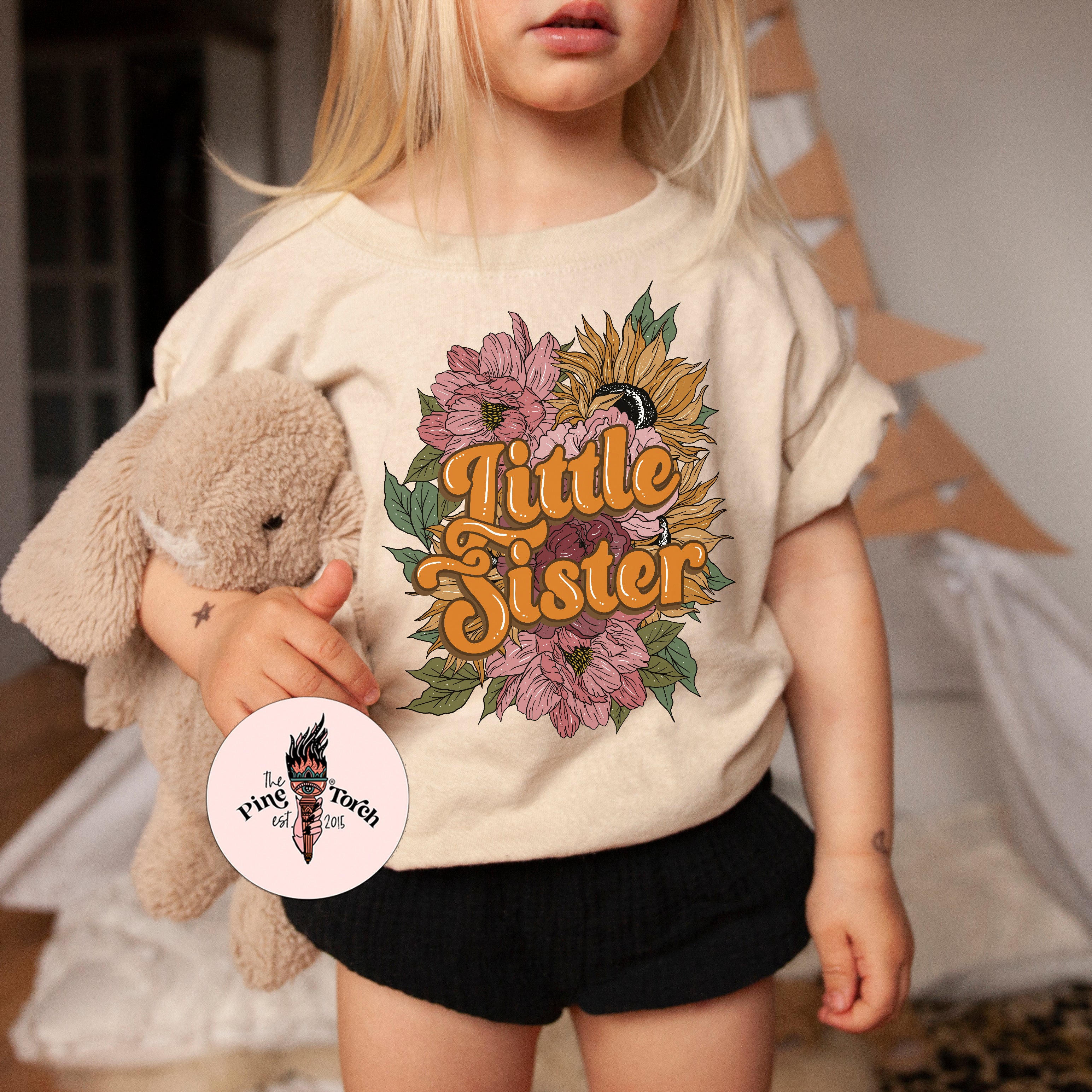 « LITTLE SISTER MOODY FLORAL » KID'S TEE