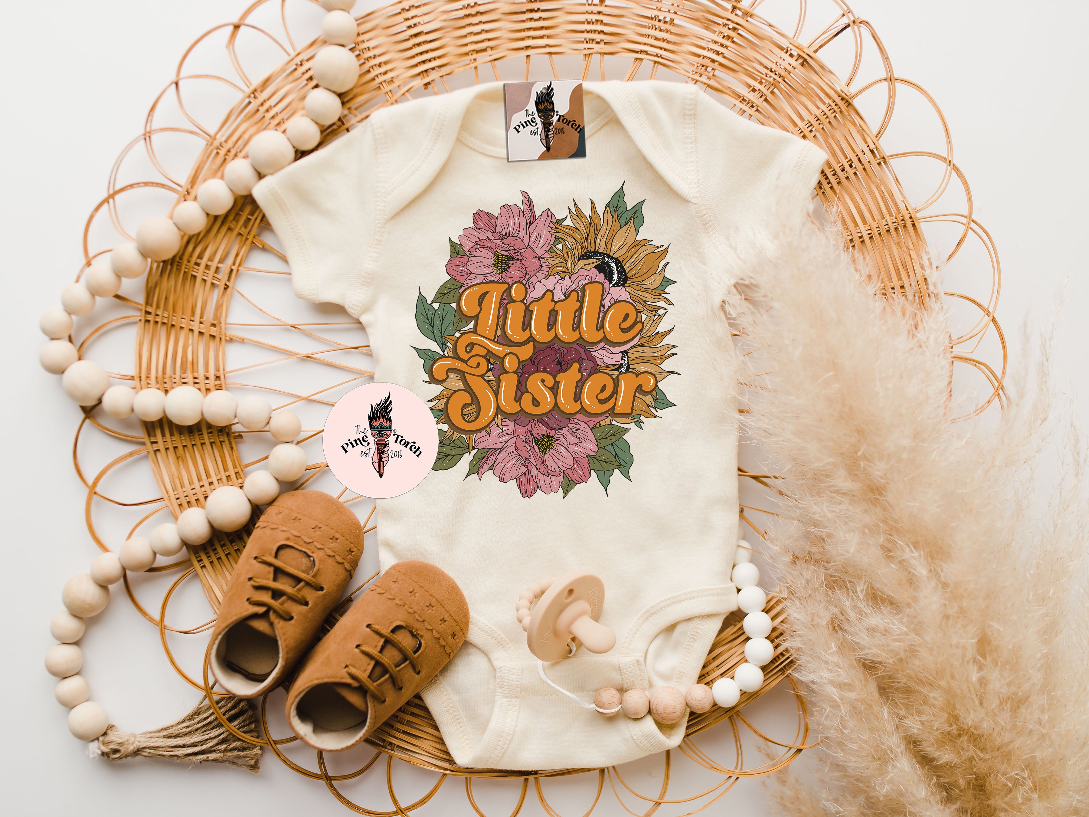 « LITTLE SISTER MOODY FLORAL » KID'S TEE