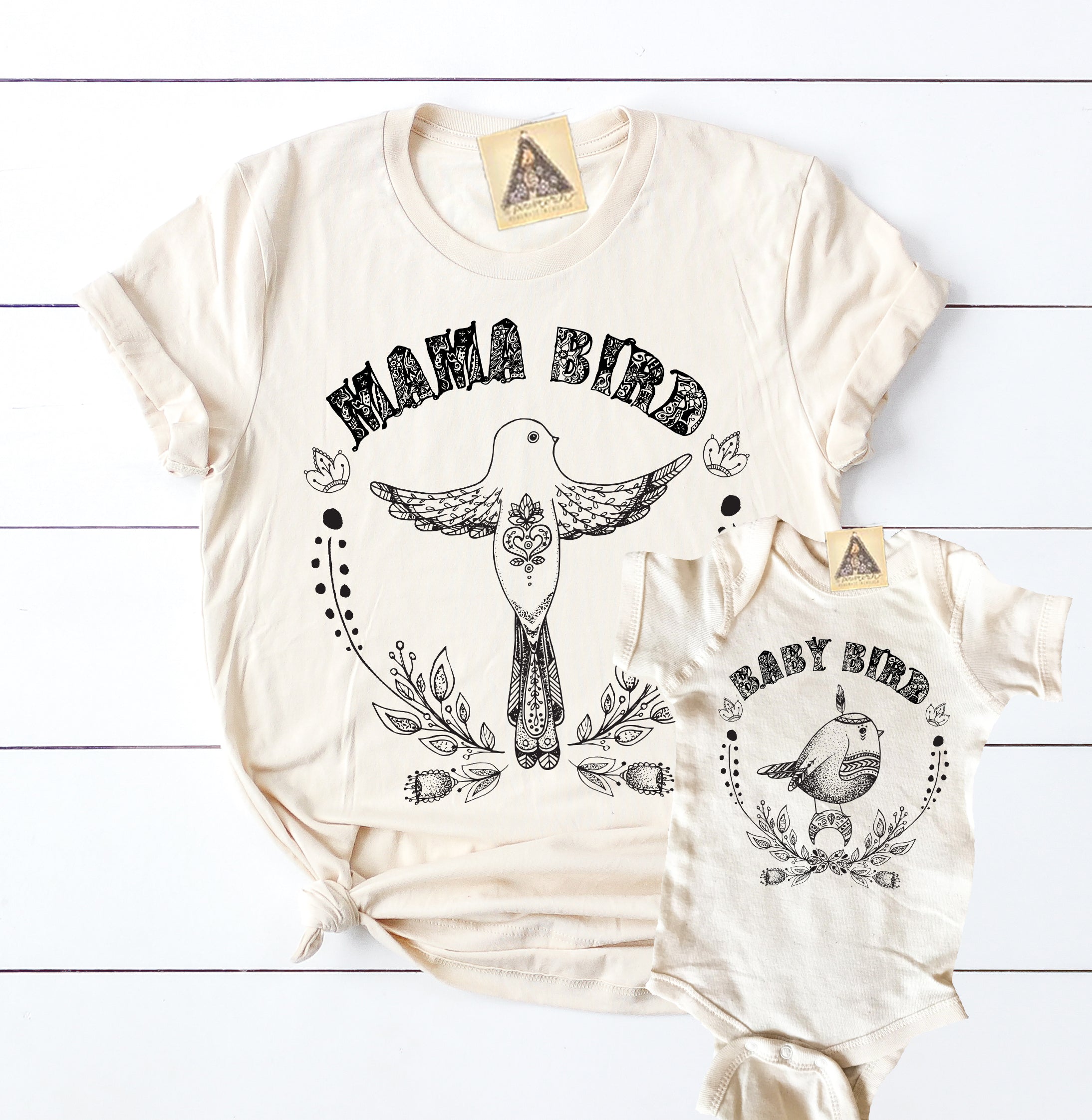 « MAMA BIRD + BABY BIRD » MOMMY & ME // Unisex Tee + Bodysuit