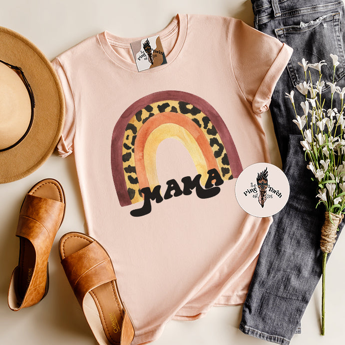 MAMA LEOPARD RAINBOW // UNISEX TEE
