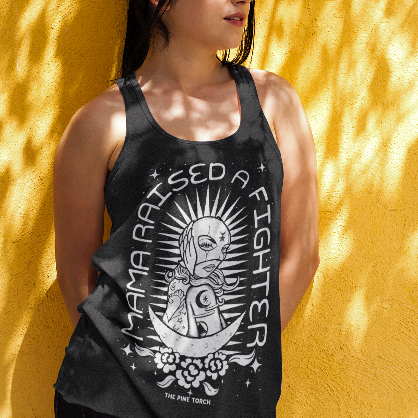 MAMA RAISED A FIGHTER // RACERBACK TANK