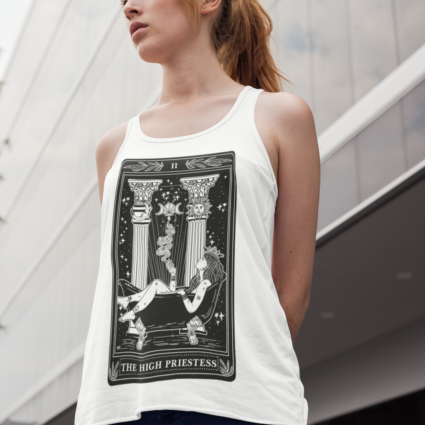 « THE HIGH PRIESTESS » WOMEN'S SLOUCHY or RACERBACK TANK
