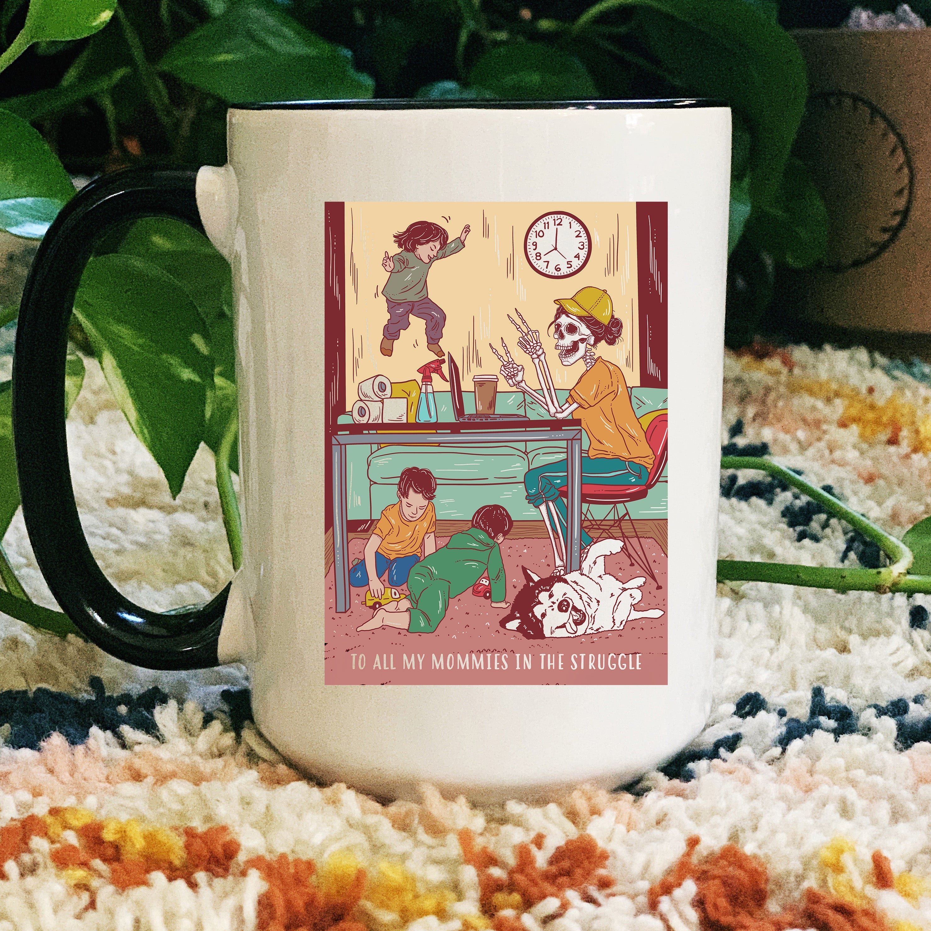 TO ALL MY MOMMIES IN THE STRUGGLE // BLACK RIM MUG