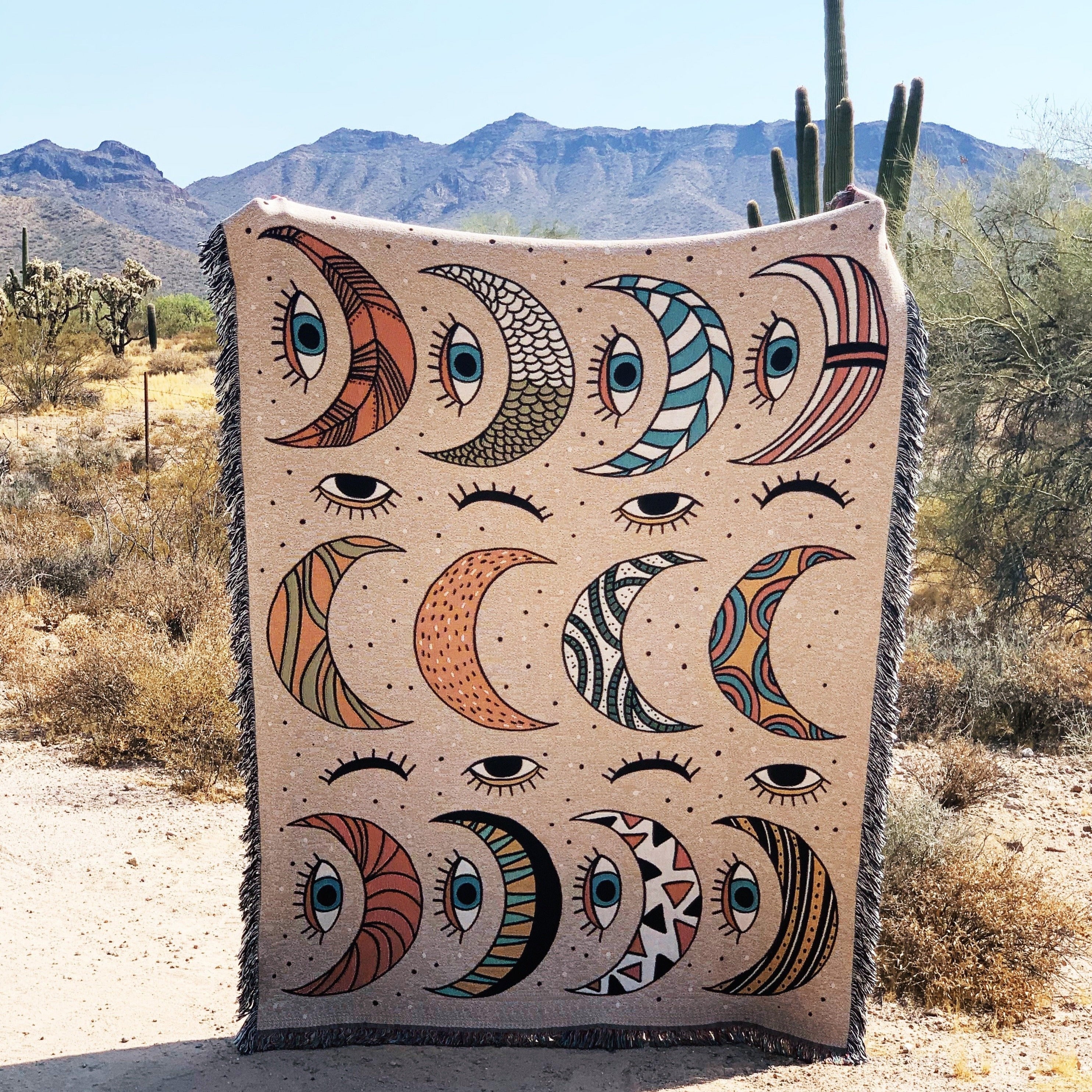 EYE OF THE MOON // WOVEN FRINGE BLANKET
