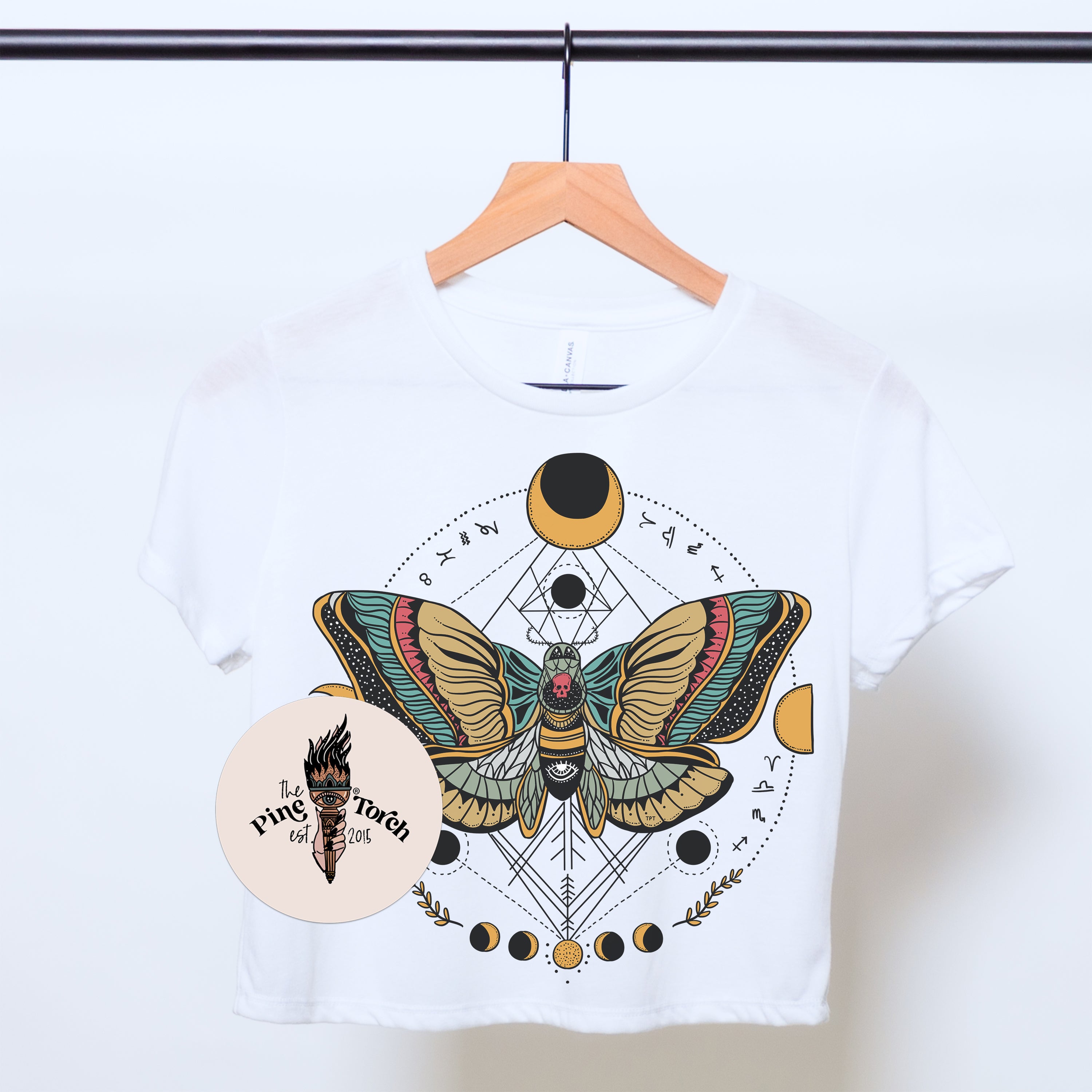 « DEATH MOTH » FLOWY CROP TEE