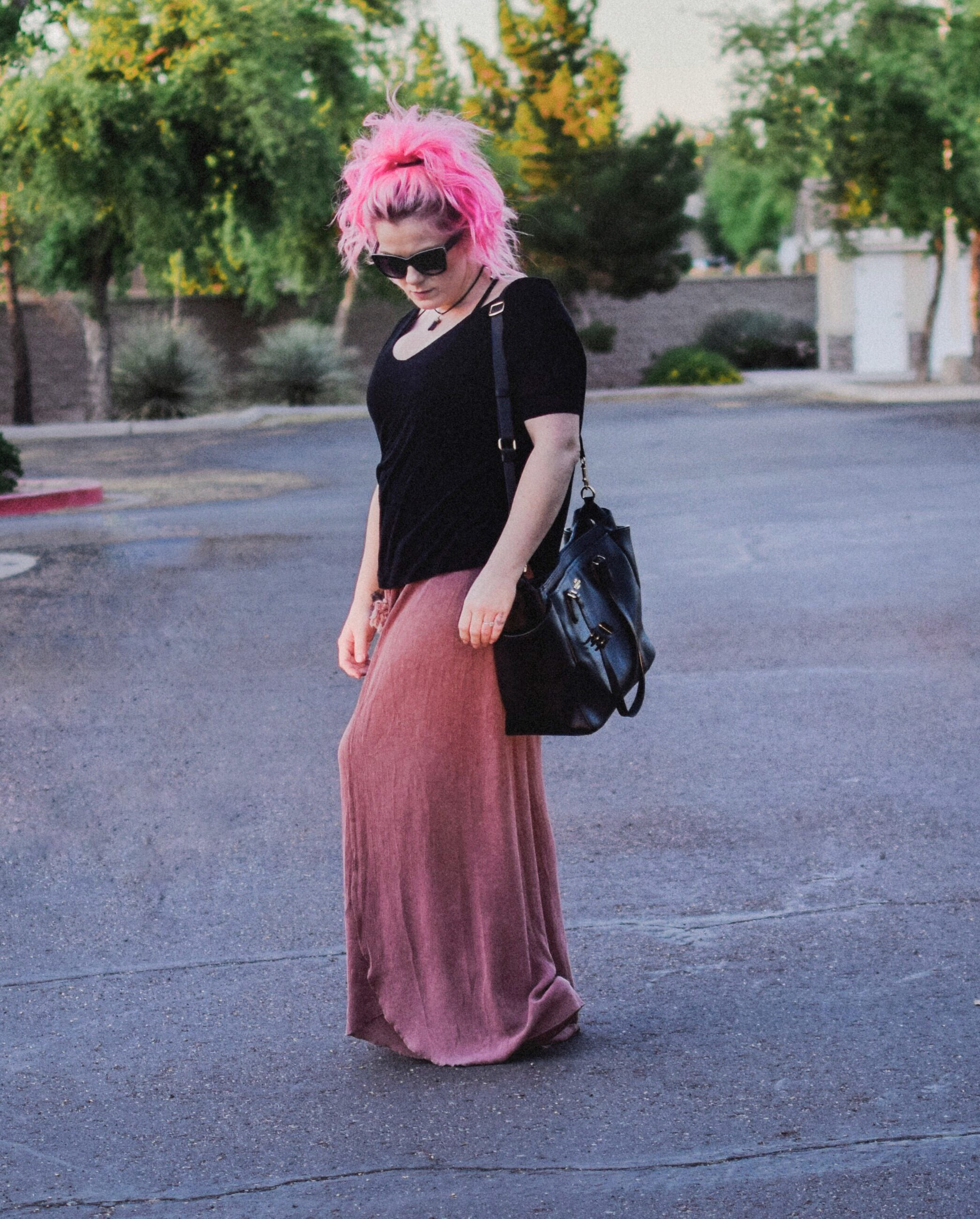<< TULIA >> WIDE LEG GAUZE TULIP PANTS (MAUVE)