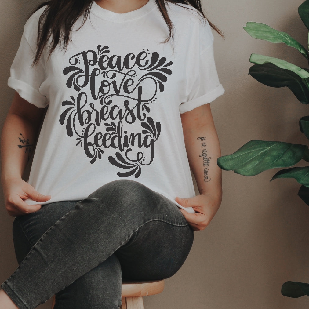 « PEACE, LOVE, BREASTFEEDING » UNISEX TEE