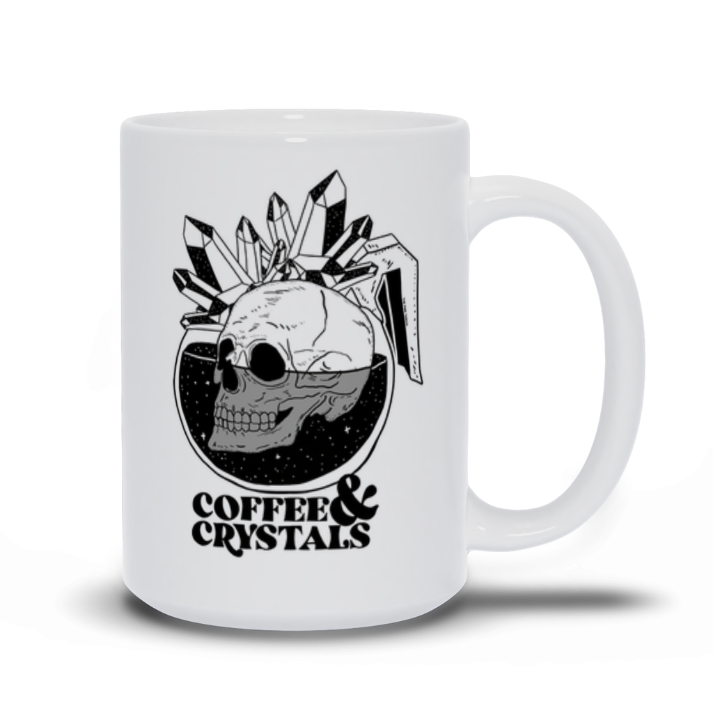 COFFEE AND CRYSTALS // WHITE MUG