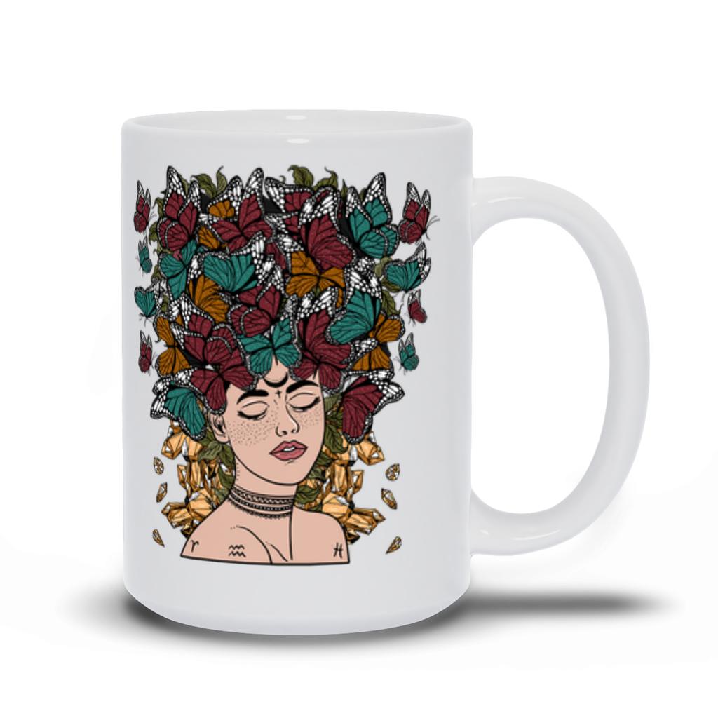BUTTERFLY FLUTTER // WHITE MUG