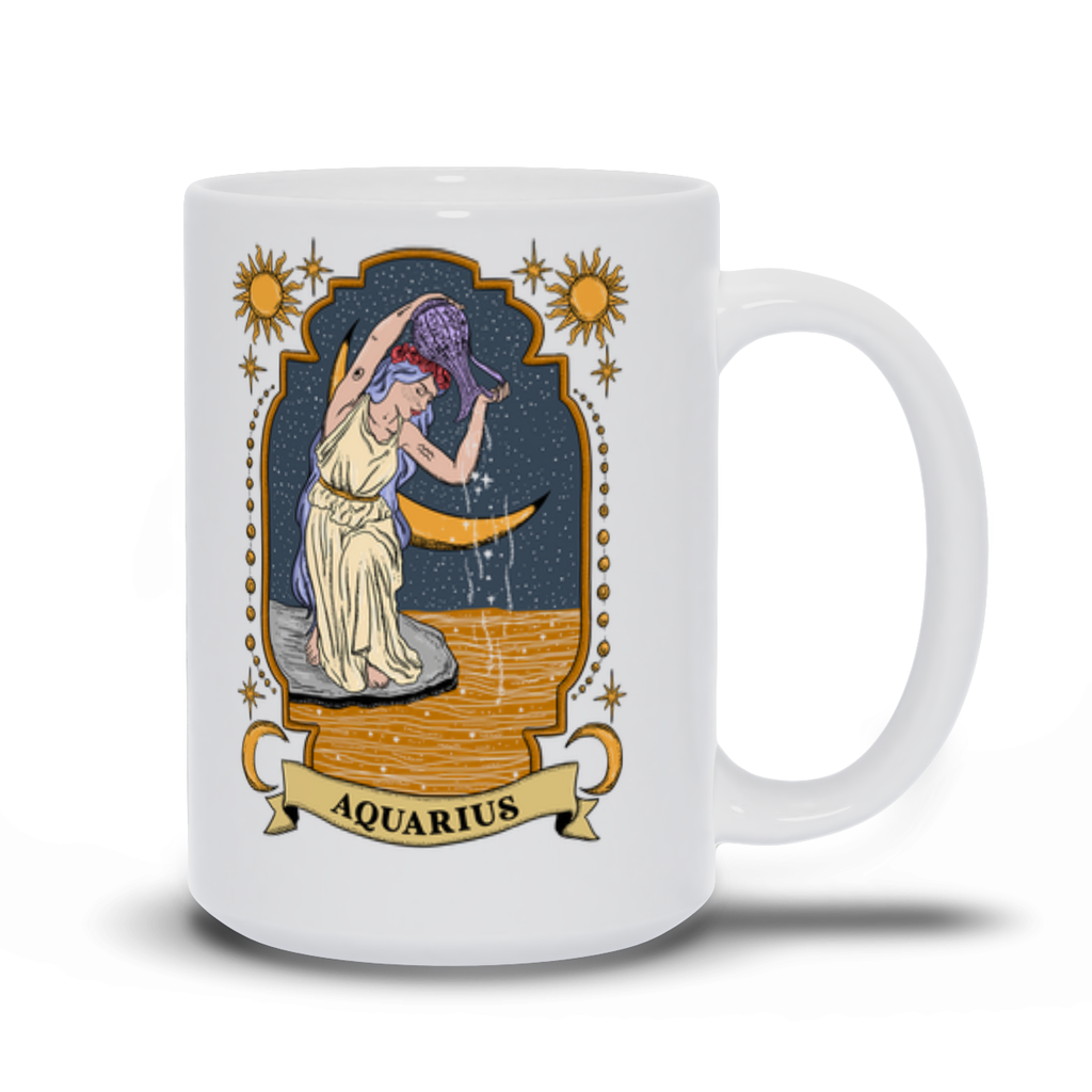 AQUARIUS ZODIAC // WHITE MUG