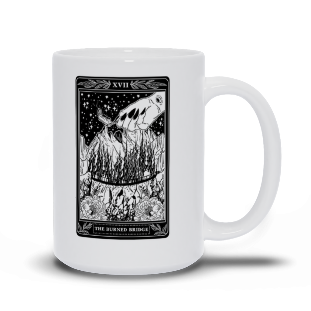 THE BURNED BRIDGE (BW) // WHITE MUG