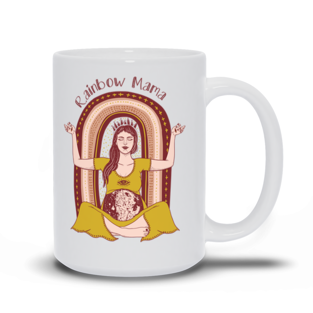 RAINBOW MAMA GODDESS // WHITE MUG