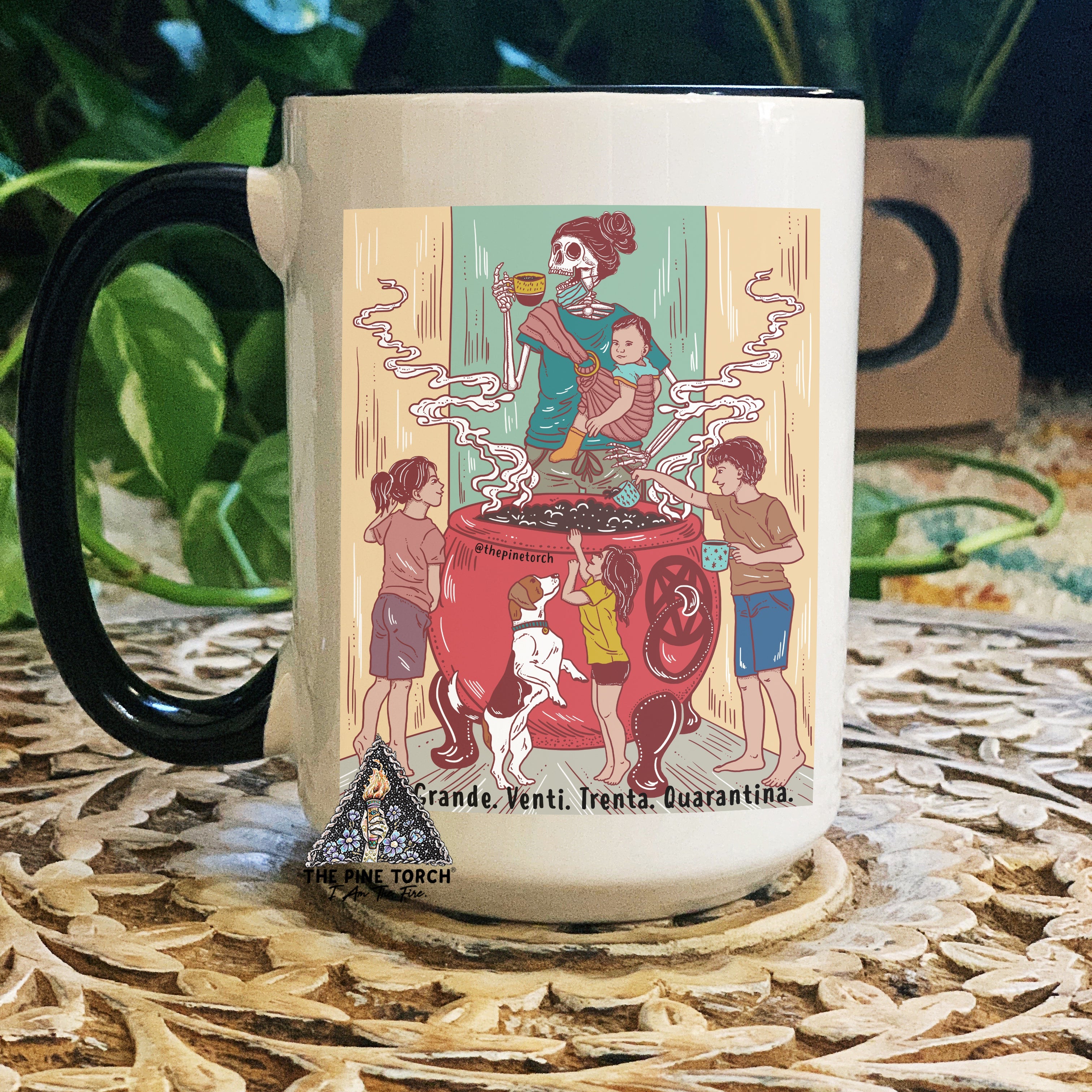 QUARANTINA COFFEE // BLACK RIM MUG
