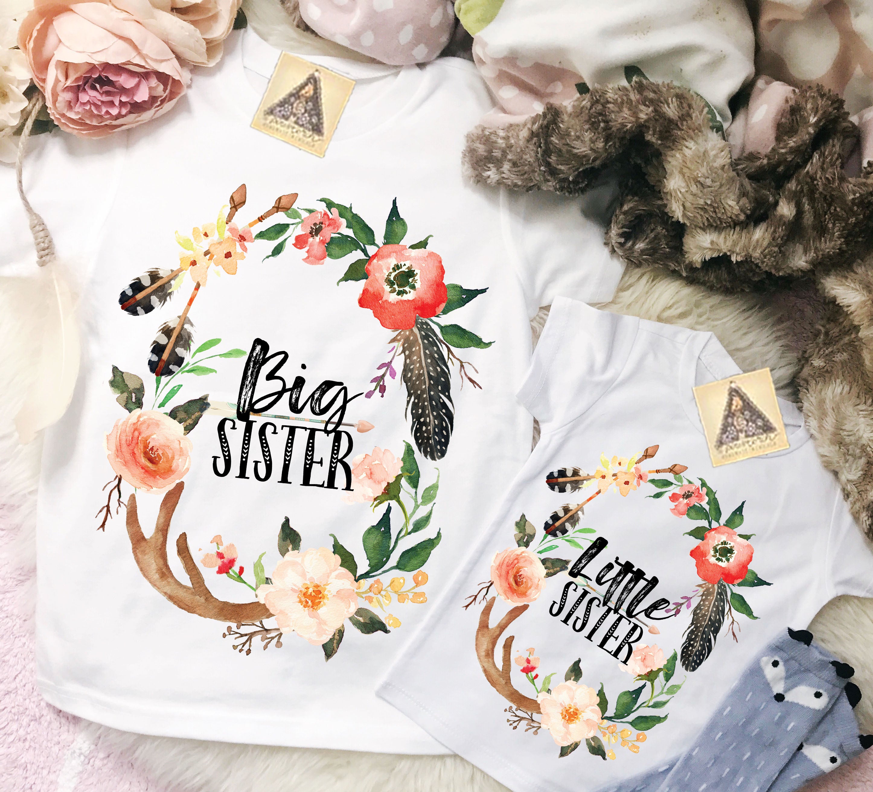 « LITTLE SISTER BOHO ANTLERS » BODYSUIT