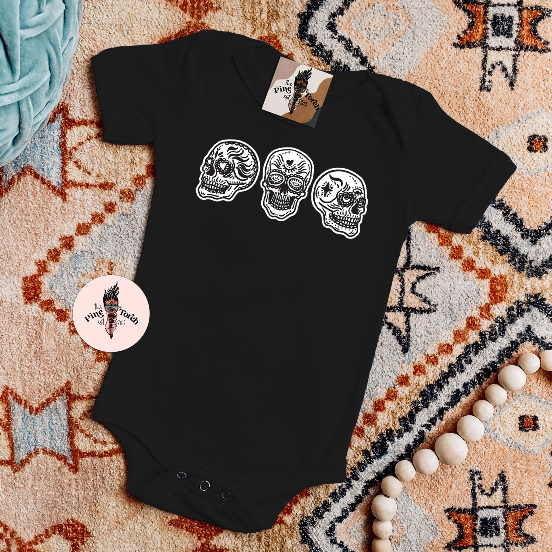 « SUGAR SKULLS » BLACK BODYSUIT
