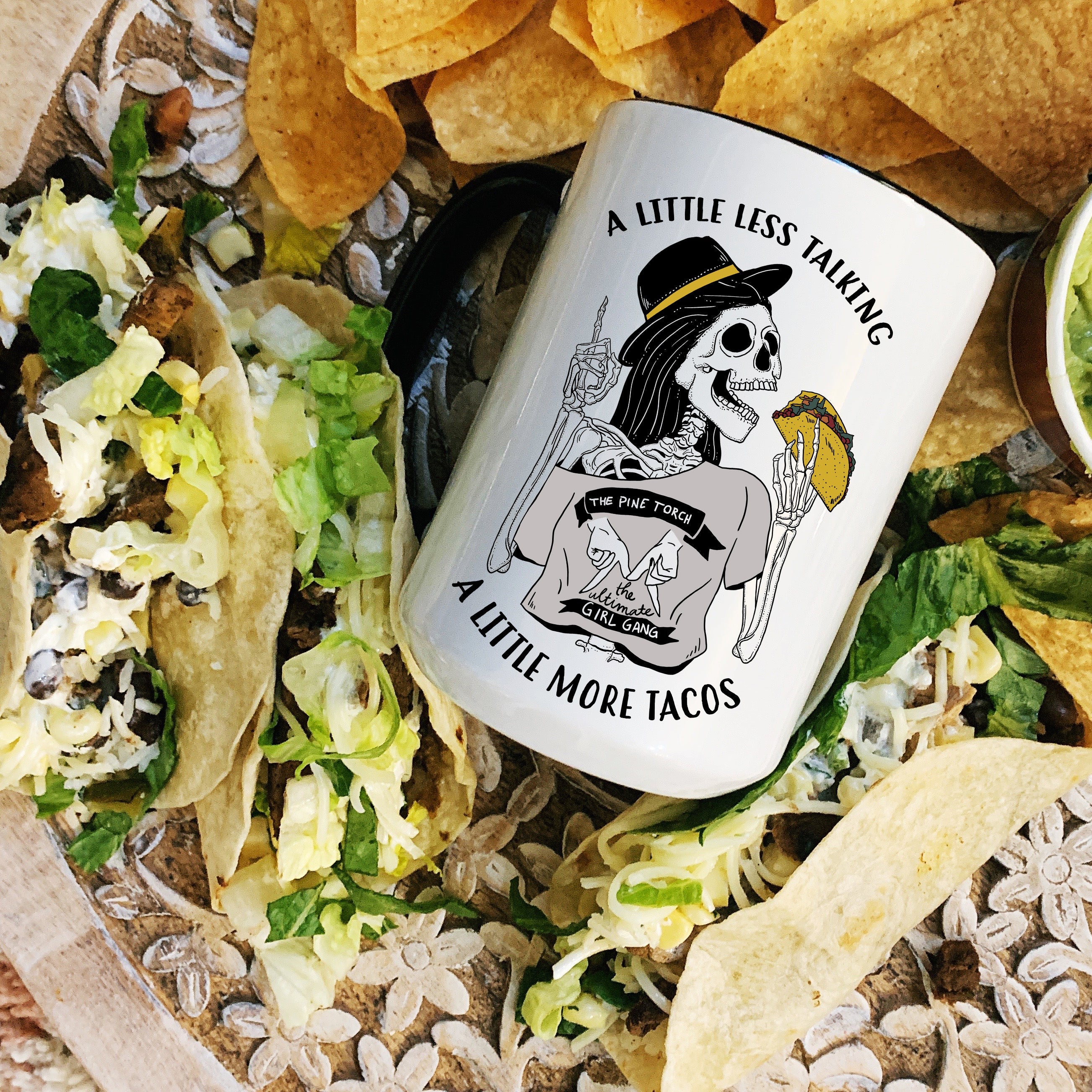 A LITTLE LESS TALKING, A LITTLE MORE TACOS // BLACK RIM MUG