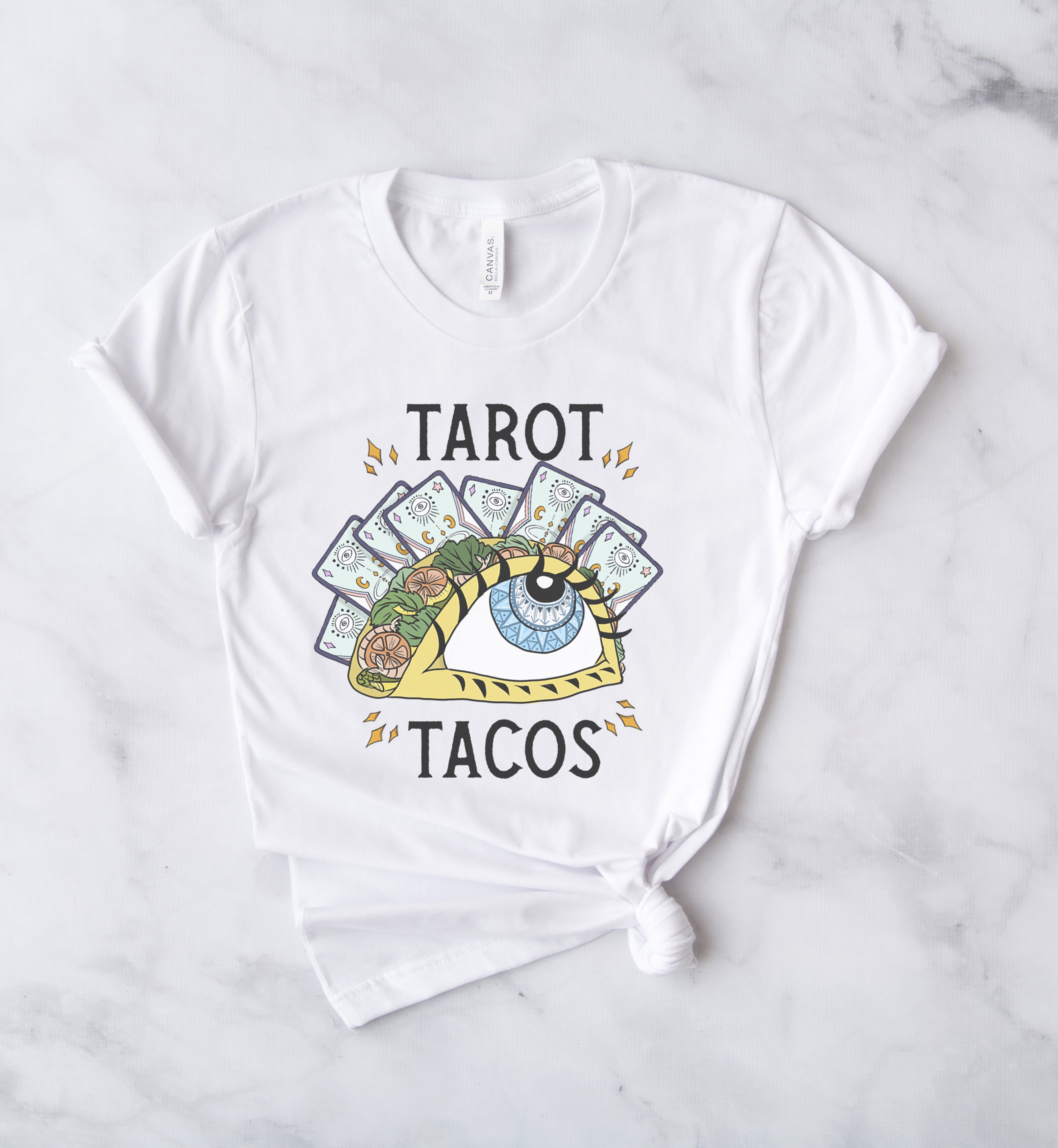 « TACOS AND TAROT » UNISEX WHITE TEE