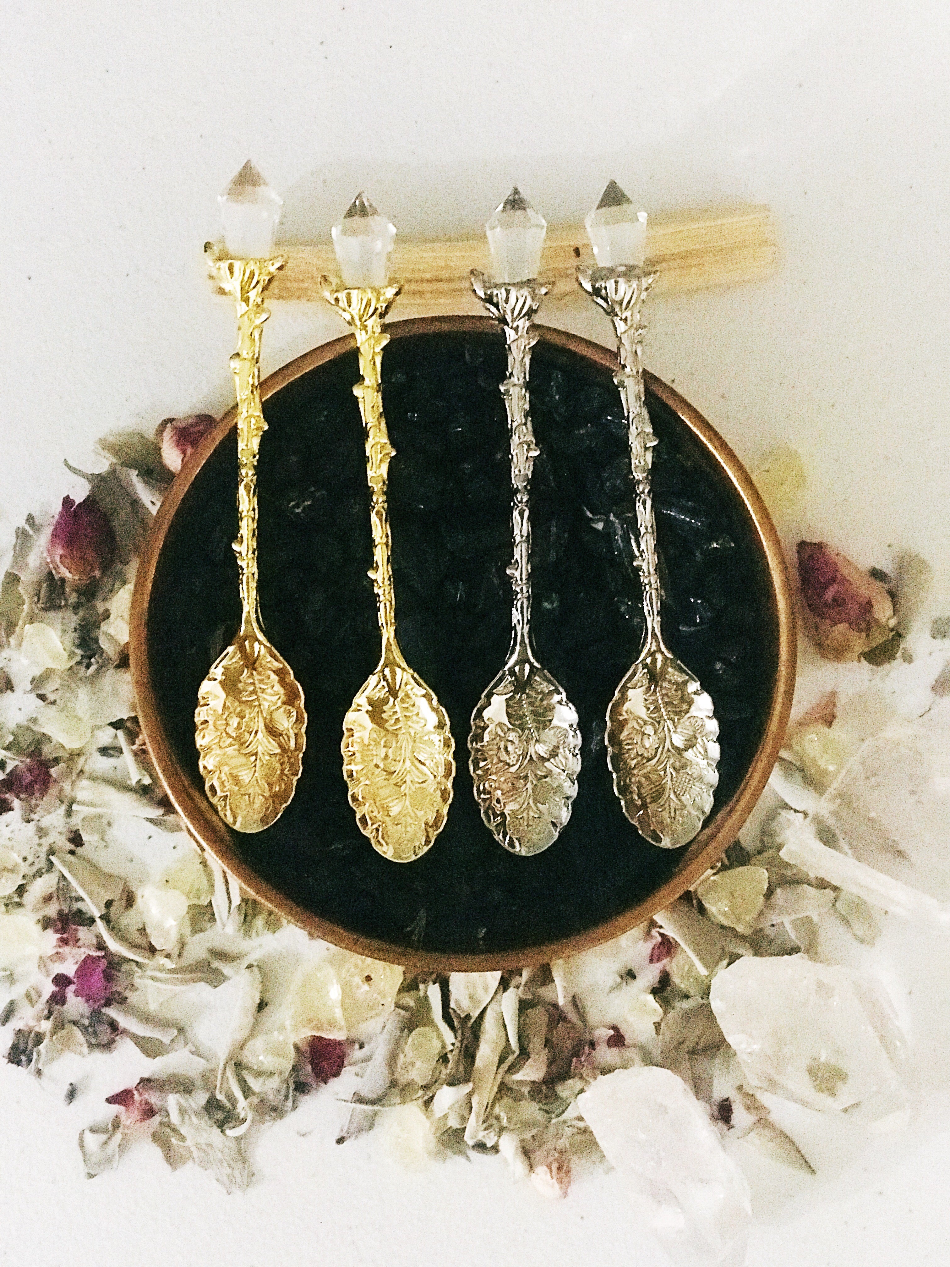 << RITUAL CRYSTAL ADORNED >> MINI TEA SPOON