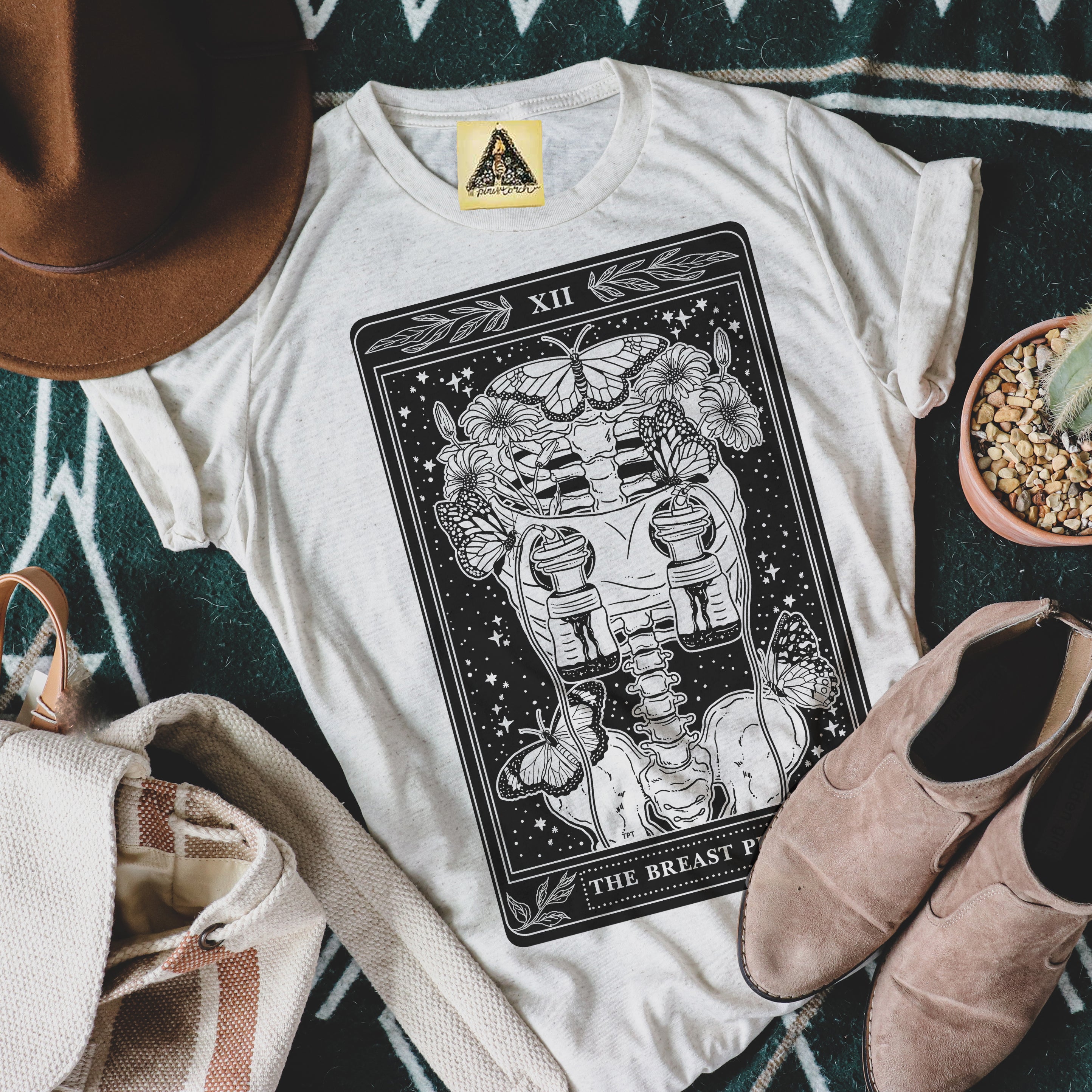 « THE BREAST PUMP TAROT (BLACK AND WHITE) » SLOUCHY OR UNISEX TEE