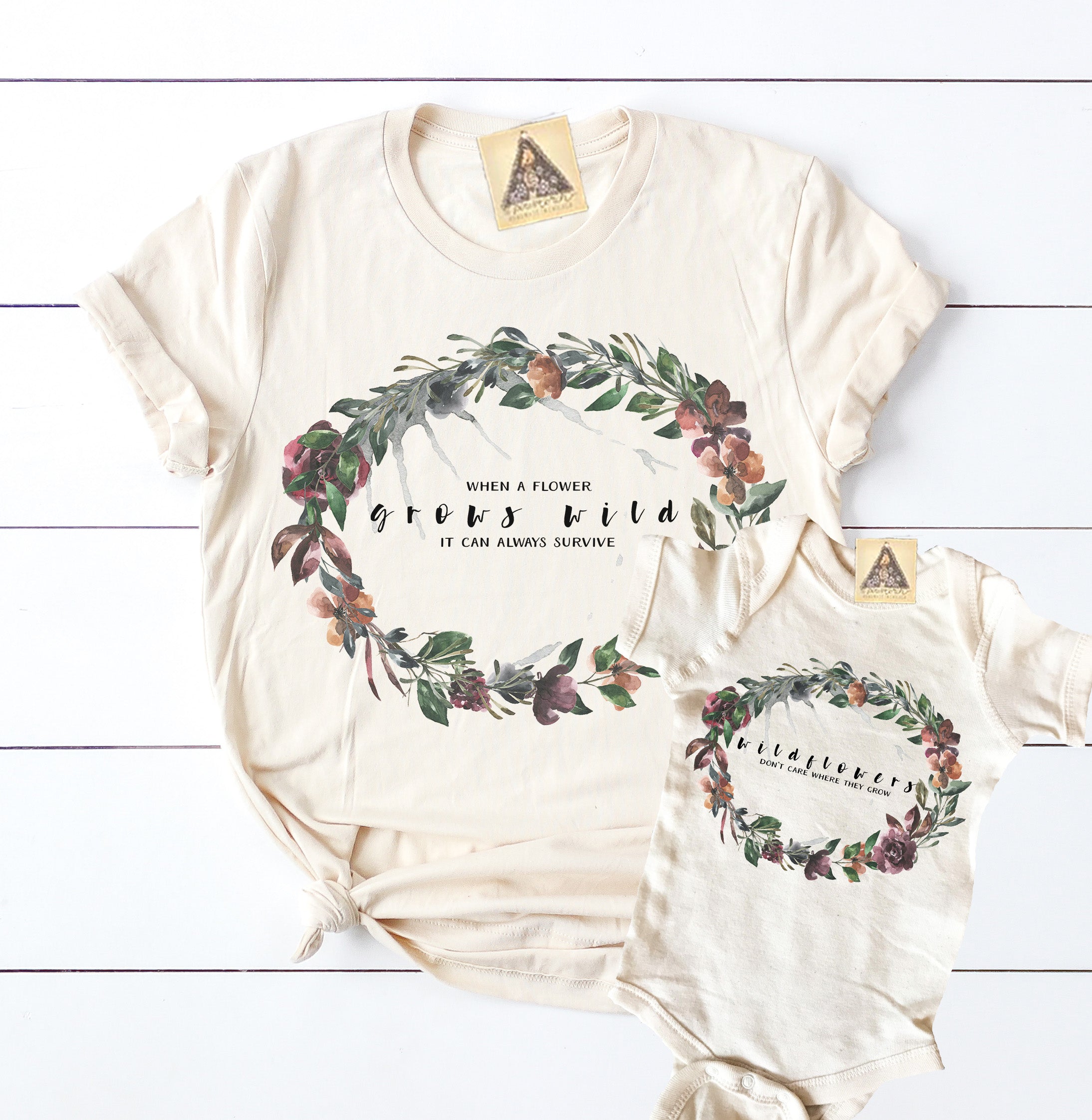 « WILDFLOWERS DON'T CARE WHERE THEY GROW » KIDS TEE