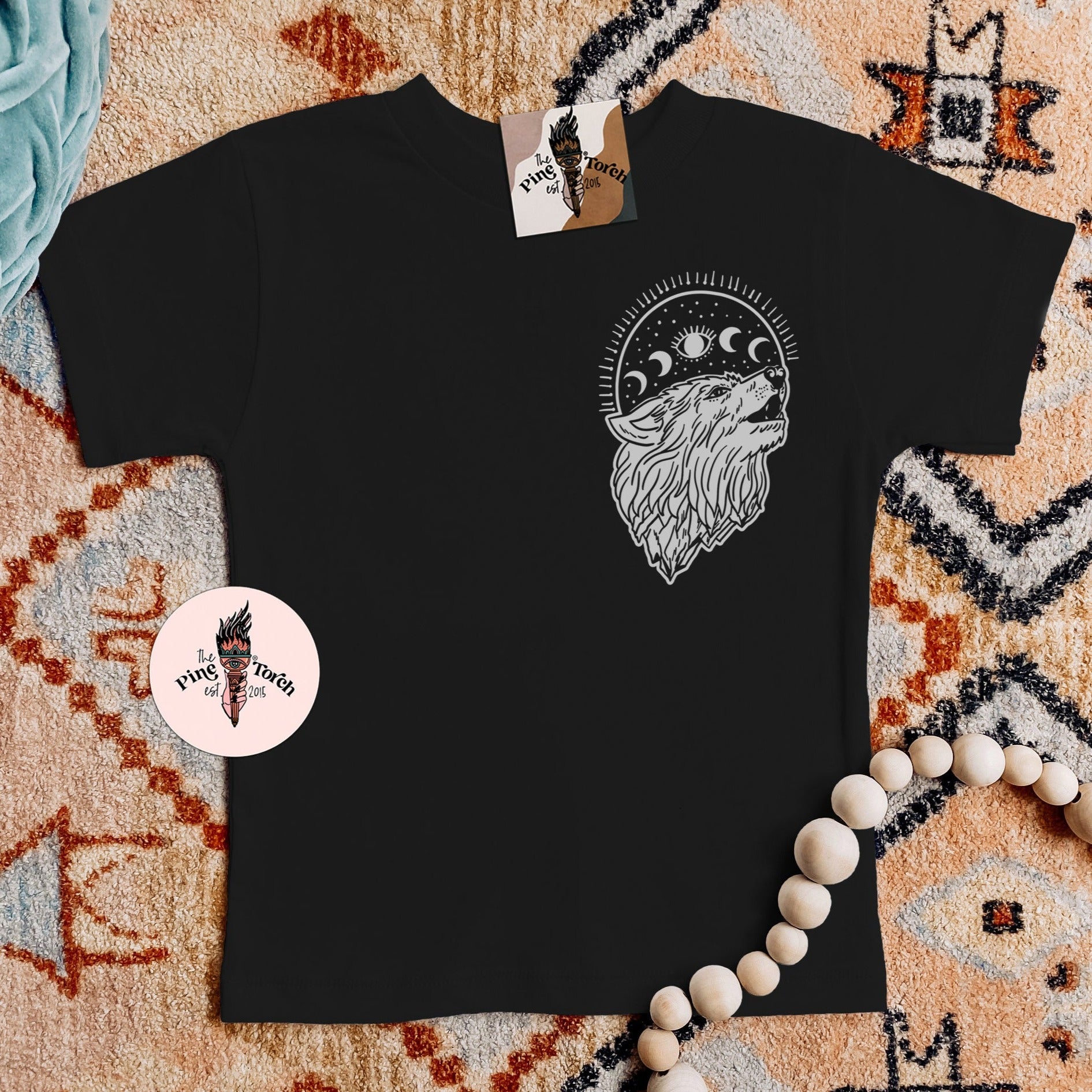 « HOWLING WOLF » KID'S BLACK TEE