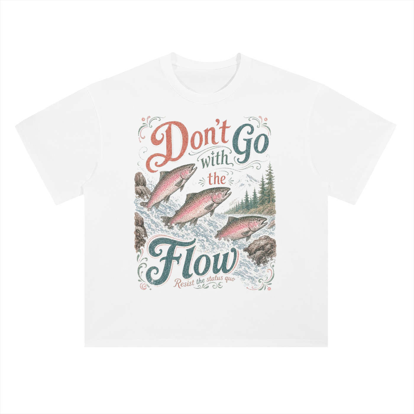 Don't Go with the Flow // Heavyweight Drop Shoulder Cotton T-Shirt