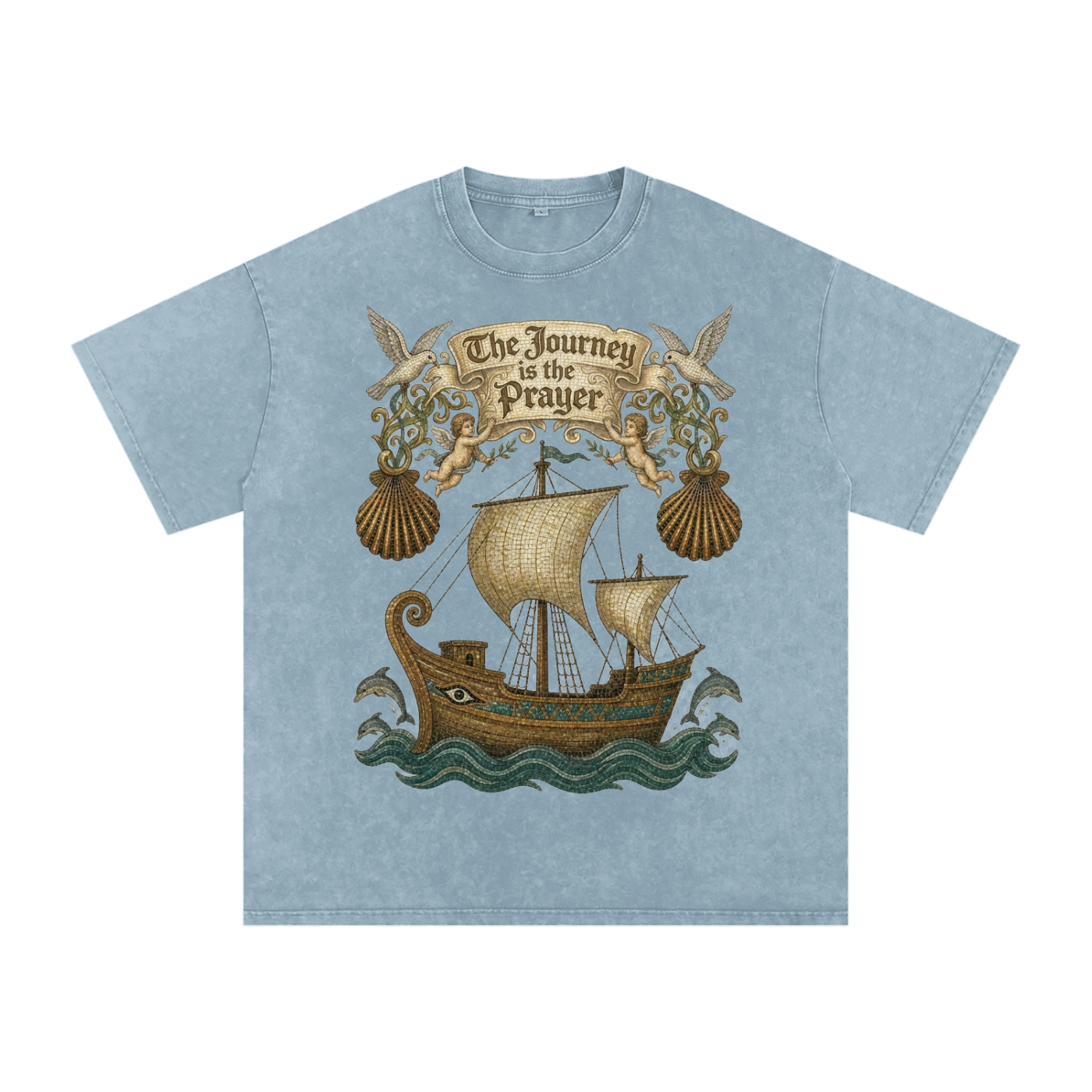 The Journey is the Prayer // Snow Washed Oversized Cotton T-Shirt
