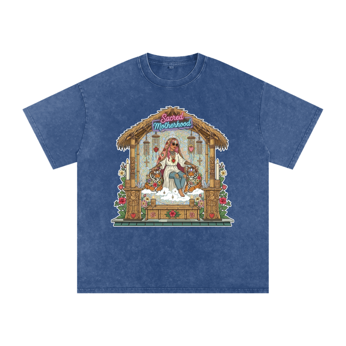 Sacred Motherhood // Snow Washed Oversized Cotton T-Shirt