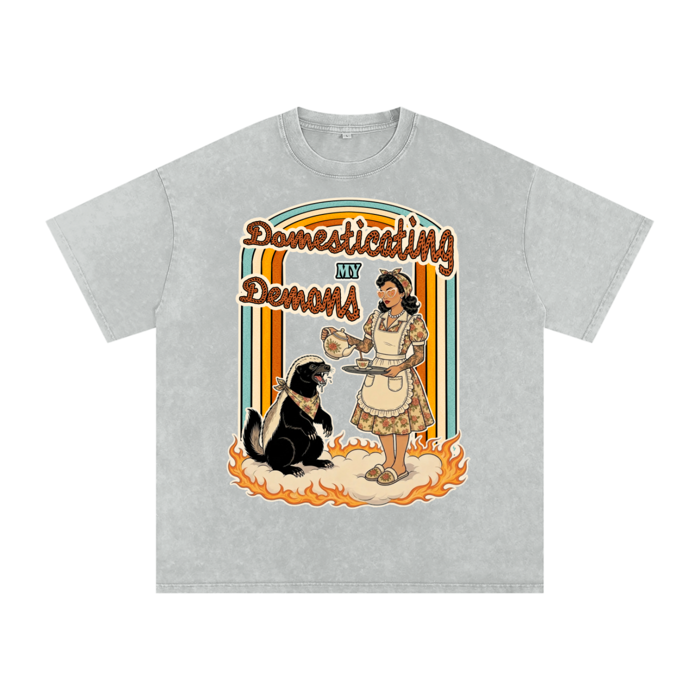 Domesticating My Demons // Snow Washed Oversized Cotton T-Shirt