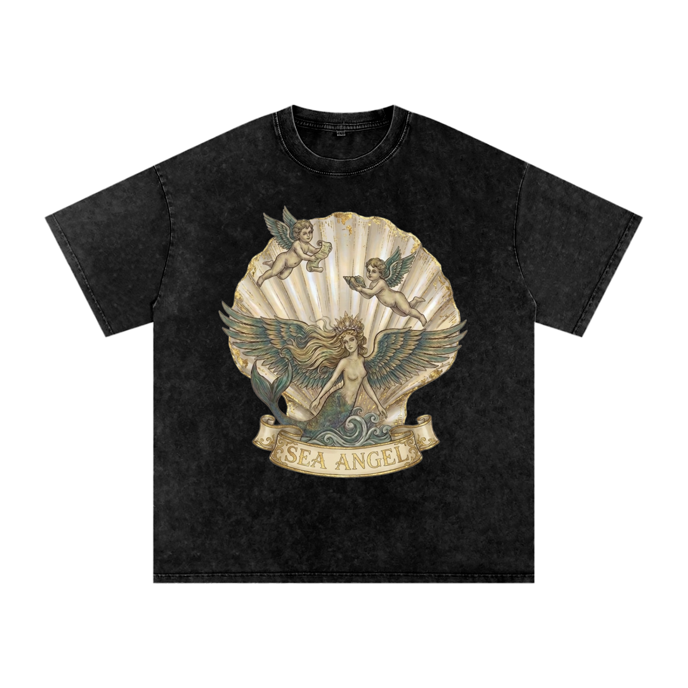 Sea Angel // Snow Washed Oversized Cotton T-Shirt