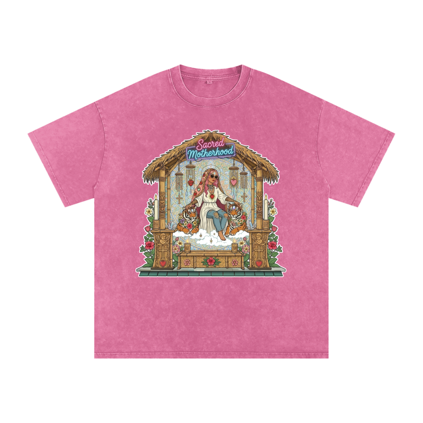 Sacred Motherhood // Snow Washed Oversized Cotton T-Shirt