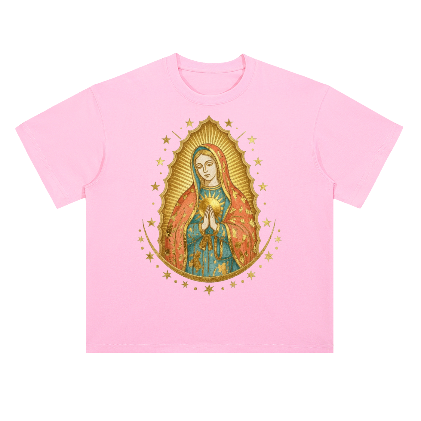 Virgin Mary MIlagro // Heavyweight Drop Shoulder Cotton T-Shirt