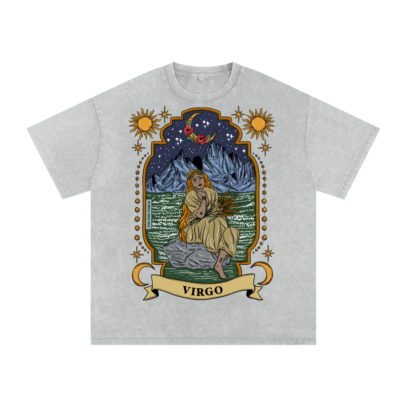 Virgo // Snow Washed Oversized Cotton T-Shirt