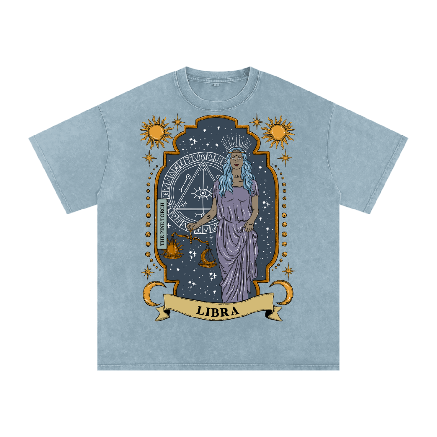 Libra // Snow Washed Oversized Cotton T-Shirt