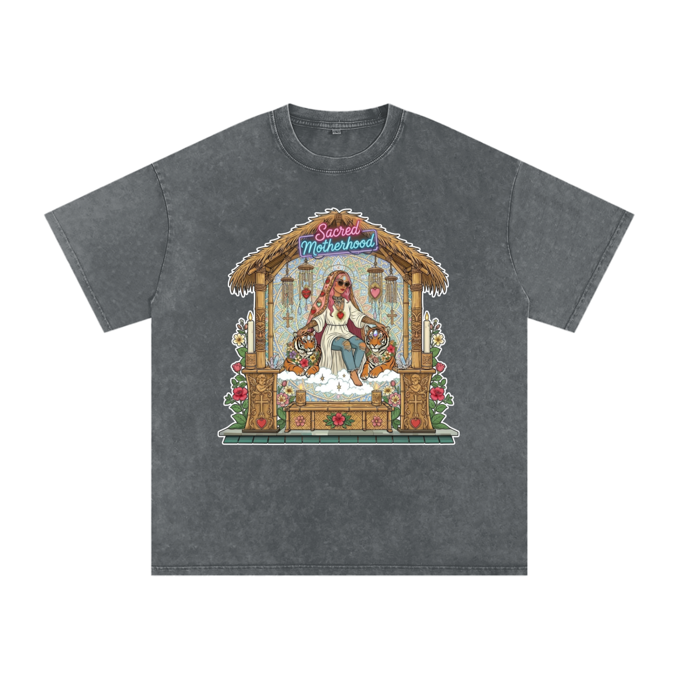 Sacred Motherhood // Snow Washed Oversized Cotton T-Shirt