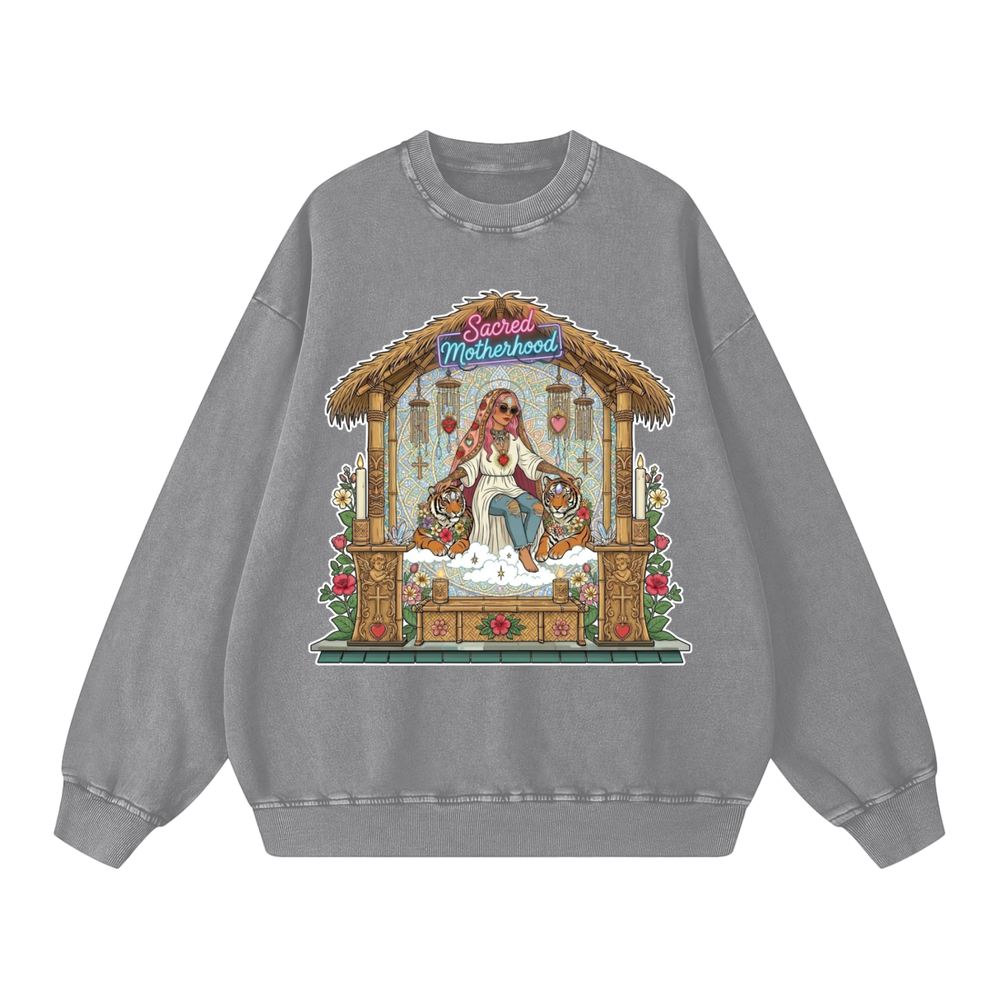 Sacred Motherhood // Snow Washed Oversized Sweatshirt