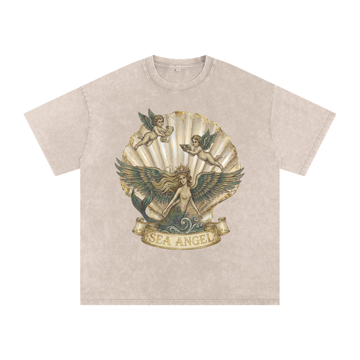 Sea Angel // Snow Washed Oversized Cotton T-Shirt