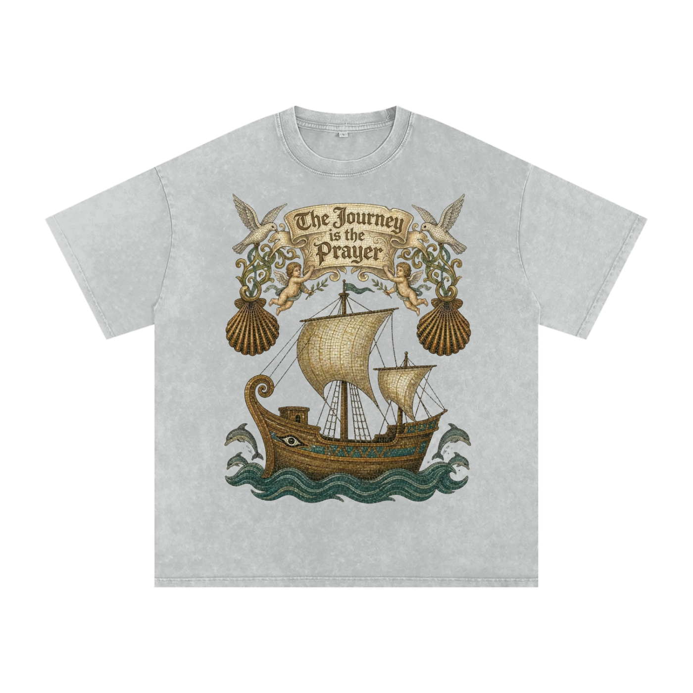 The Journey is the Prayer // Snow Washed Oversized Cotton T-Shirt