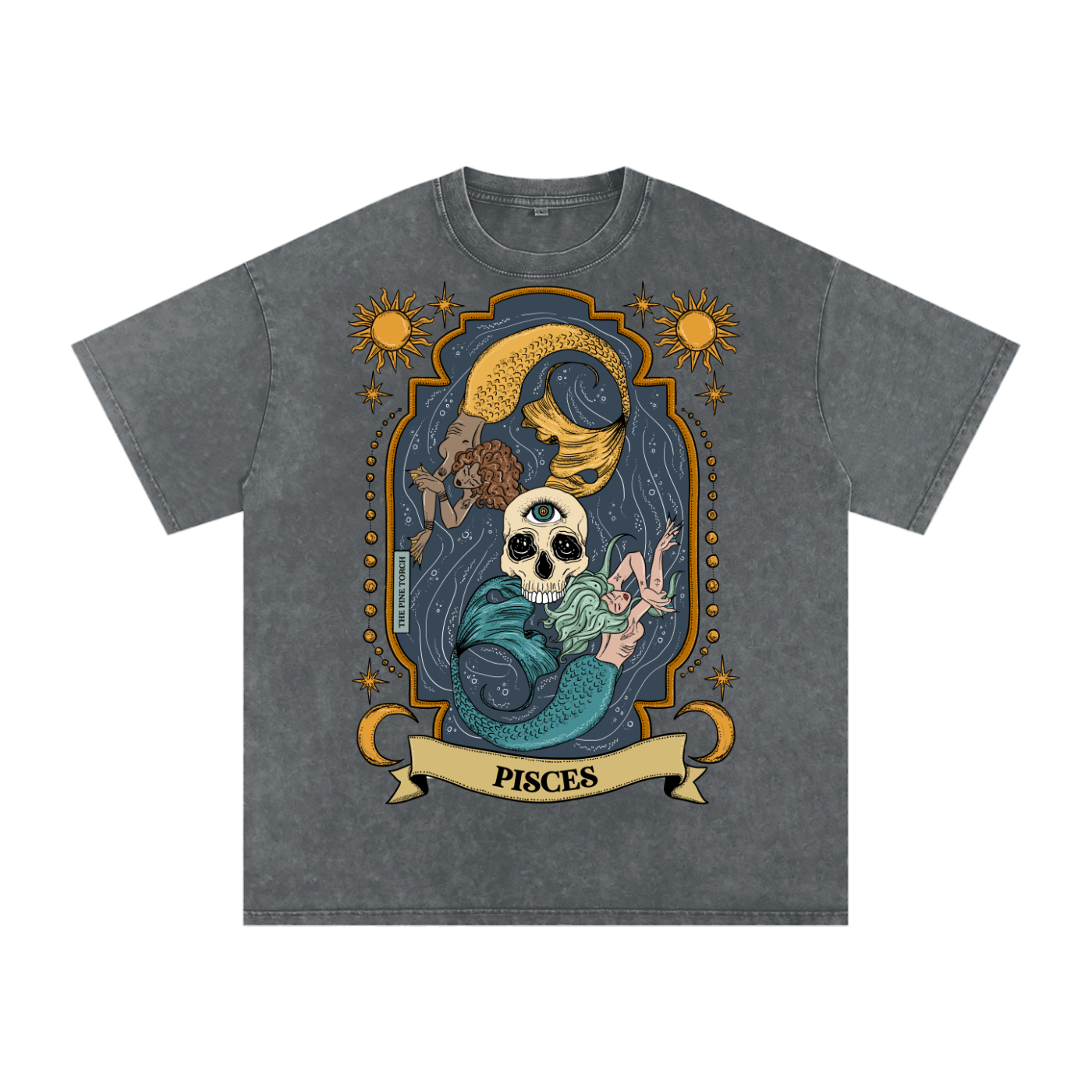 Pisces // Snow Washed Oversized Cotton T-Shirt