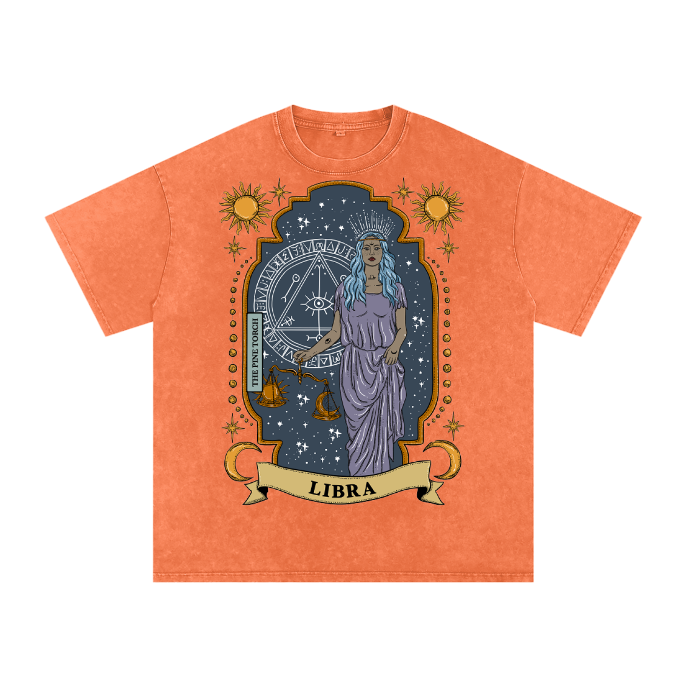 Libra // Snow Washed Oversized Cotton T-Shirt
