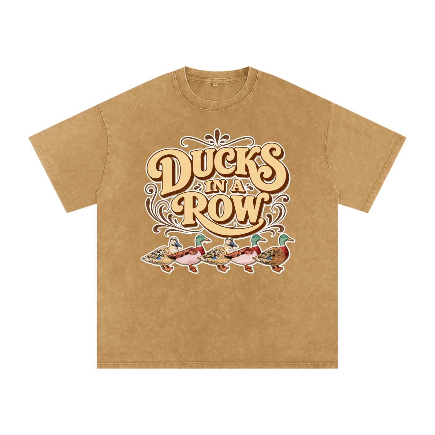 Ducks in a Row // Snow Washed Oversized Cotton T-Shirt