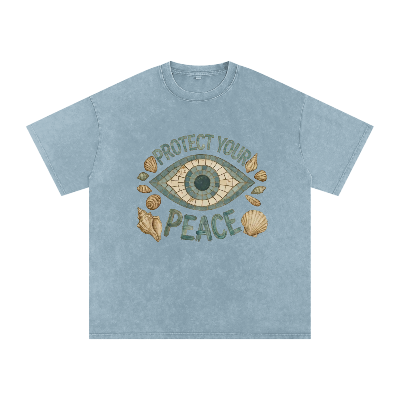Protect Your Peace // Snow Washed Oversized Cotton T-Shirt