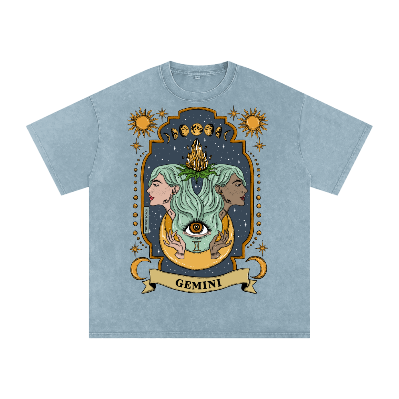Gemini // Snow Washed Oversized Cotton T-Shirt
