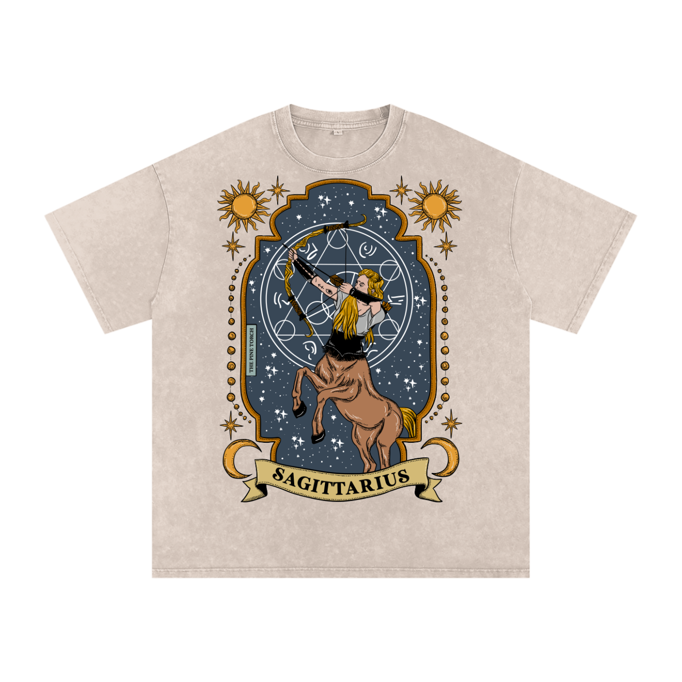 Sagittarius // Snow Washed Oversized Cotton T-Shirt