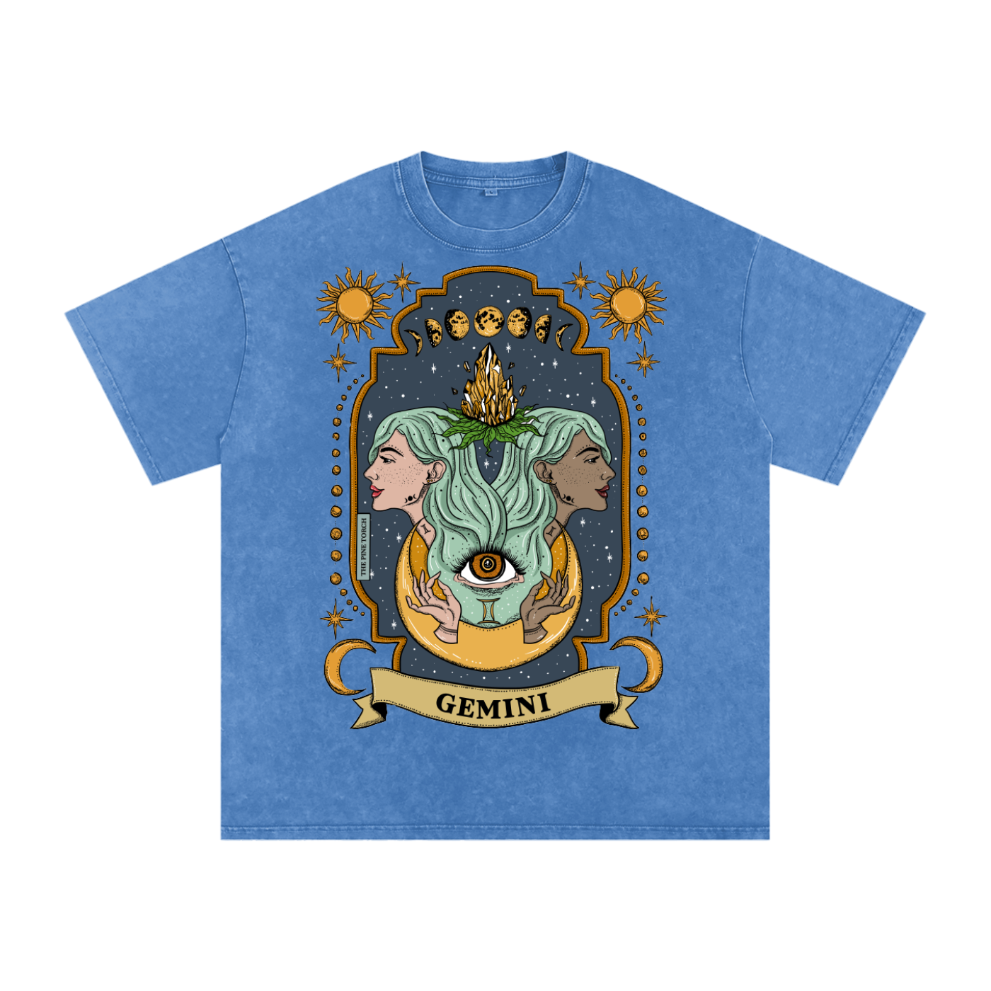 Gemini // Snow Washed Oversized Cotton T-Shirt