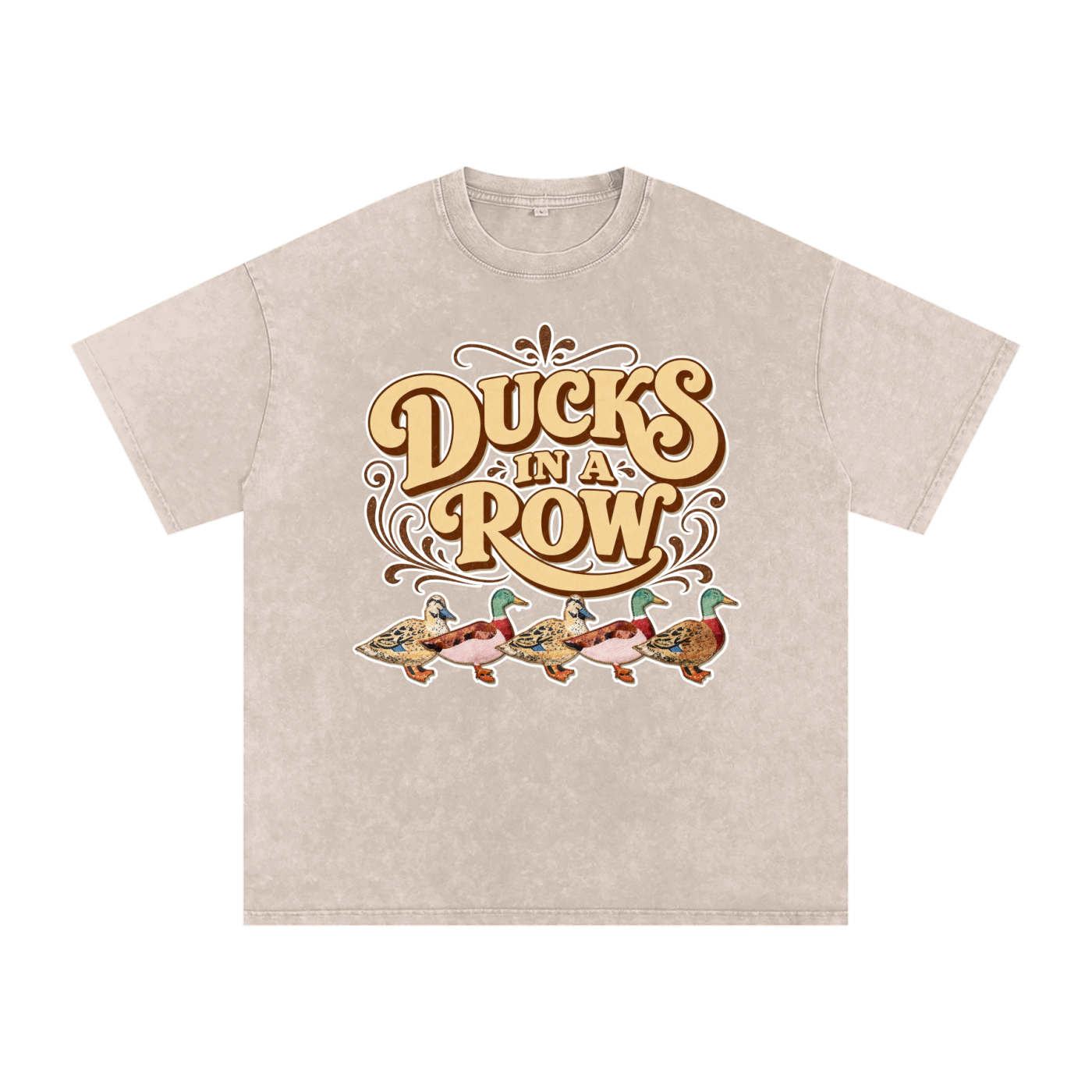 Ducks in a Row // Snow Washed Oversized Cotton T-Shirt